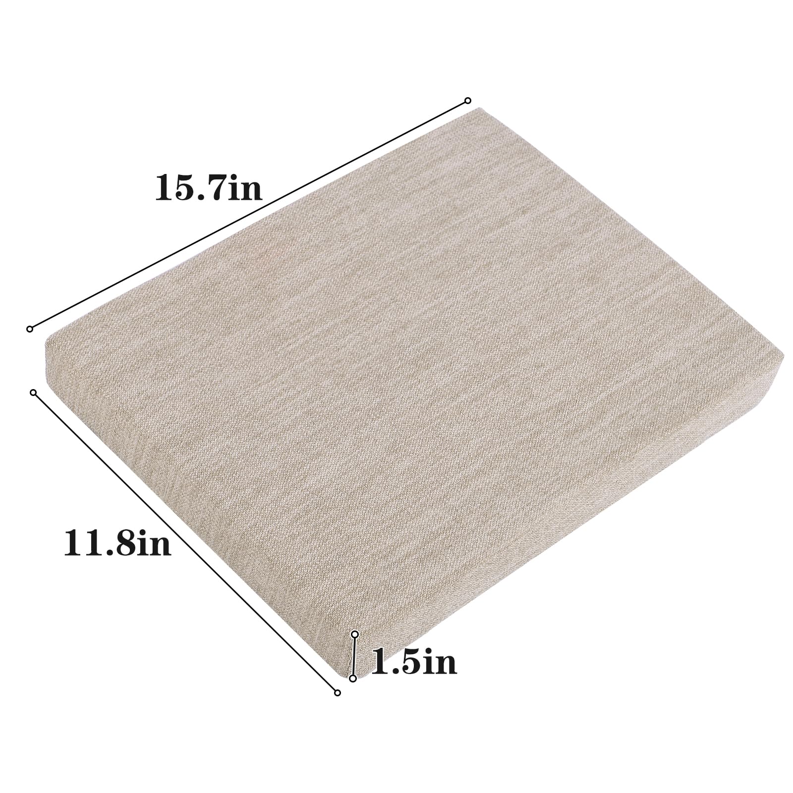 Baibu Set Of 2 Rectangle Bar Stool Cushions, Non-Slip Dining Bar Stool Cushion Pads Kitchen Bench Stool Cushions With Machine Wa