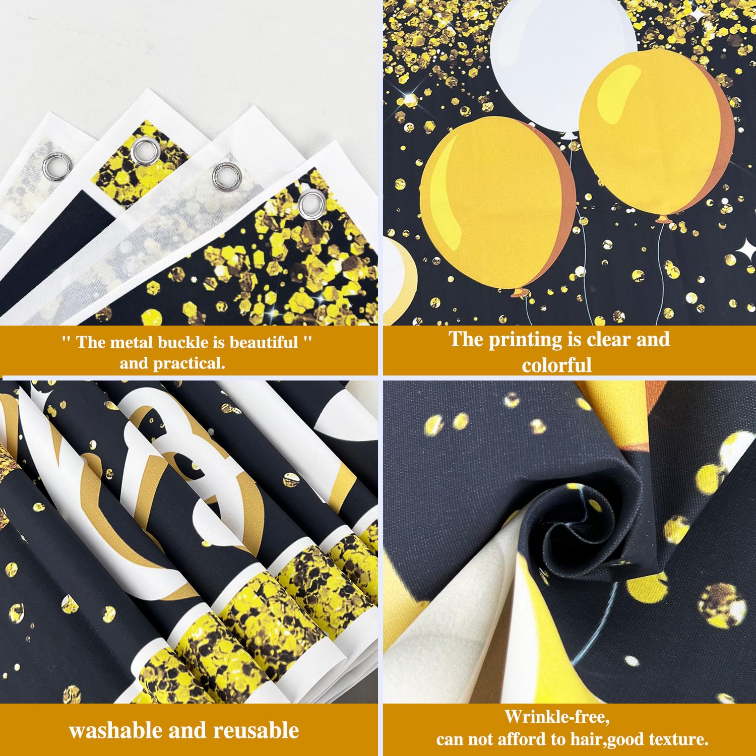 Large Congrats Grad Banner Gold Class Of 2024 Banner Backdrop Graduation 2024 Yard Sign For Graduation Party Supplies Graduation