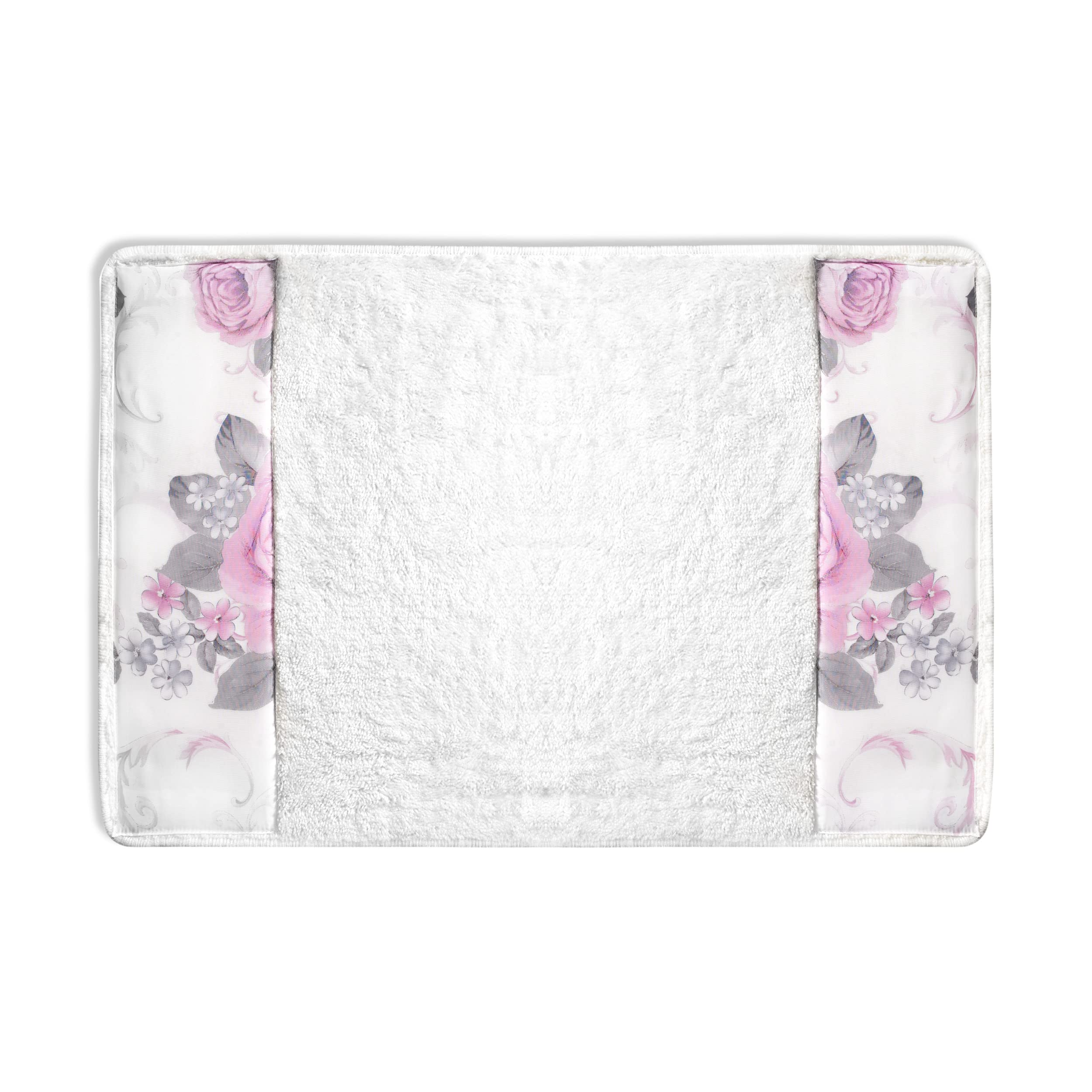 Zahari Home Michelle Bathroom Rug Luxury Bath Rug Washable Beautiful Shower Mat Unique Design Stylish Non Slip Shower Mat Floral