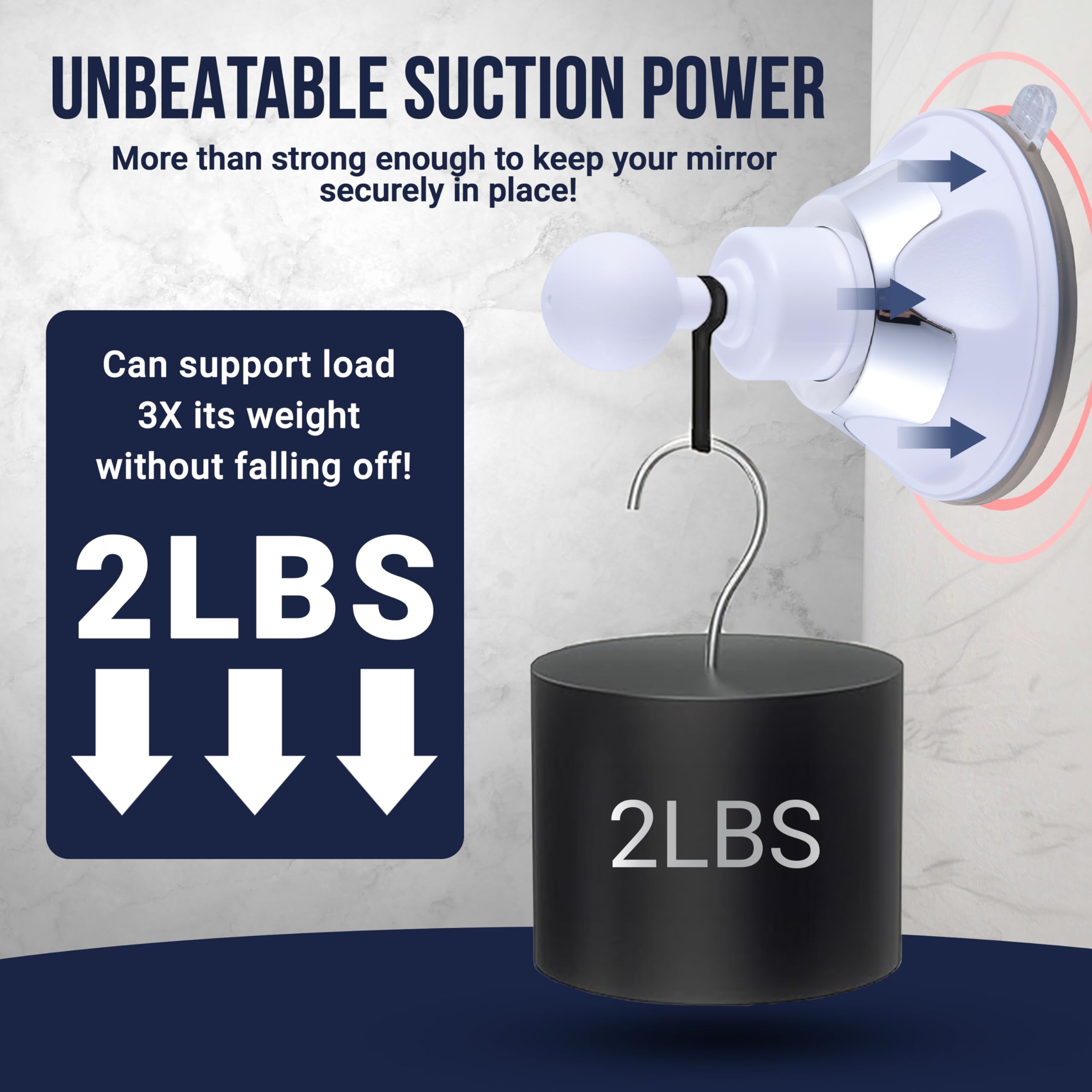 Mirrorvana Fogless Shower Mirror For Shaving With Improved Suction And 360 Swivel - Unbreakable Fog Free Mirror For Men And Wome