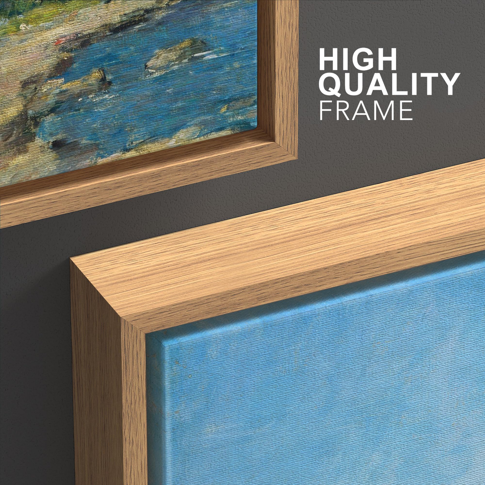 Wall26 Framed Canvas Print Wall Art Set The Bay Of Fourmis By Eugene Boudin Cultural Historic Oil Painting Fine Art Reproduction