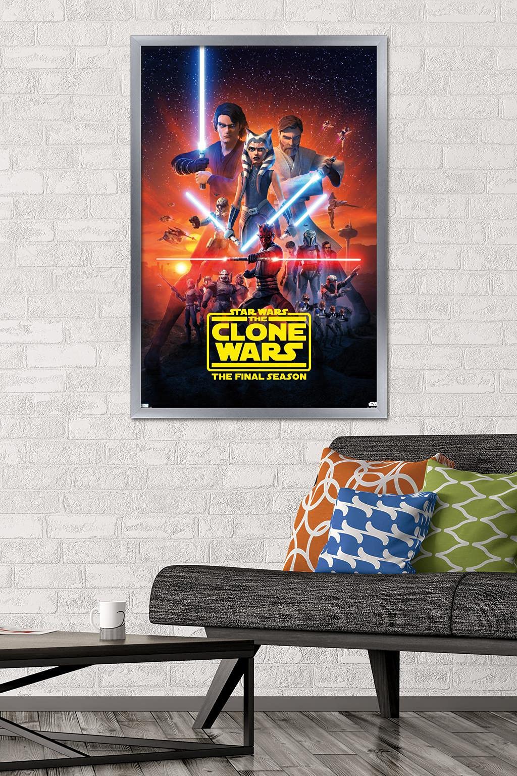 Trends International Star Wars: The Clone Wars - Season 7 Key Art Wall Poster, 22.375'' X 34'', Silver Framed Version