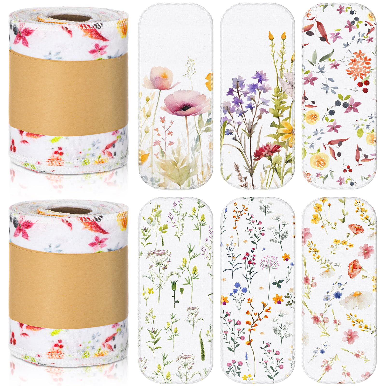 FuWeave 60 Pack Christmas Reusable Toilet Paper Washable Reusable Bidet Towels Bulk Paperless Towels Rolls Cotton Cloth Bathroom