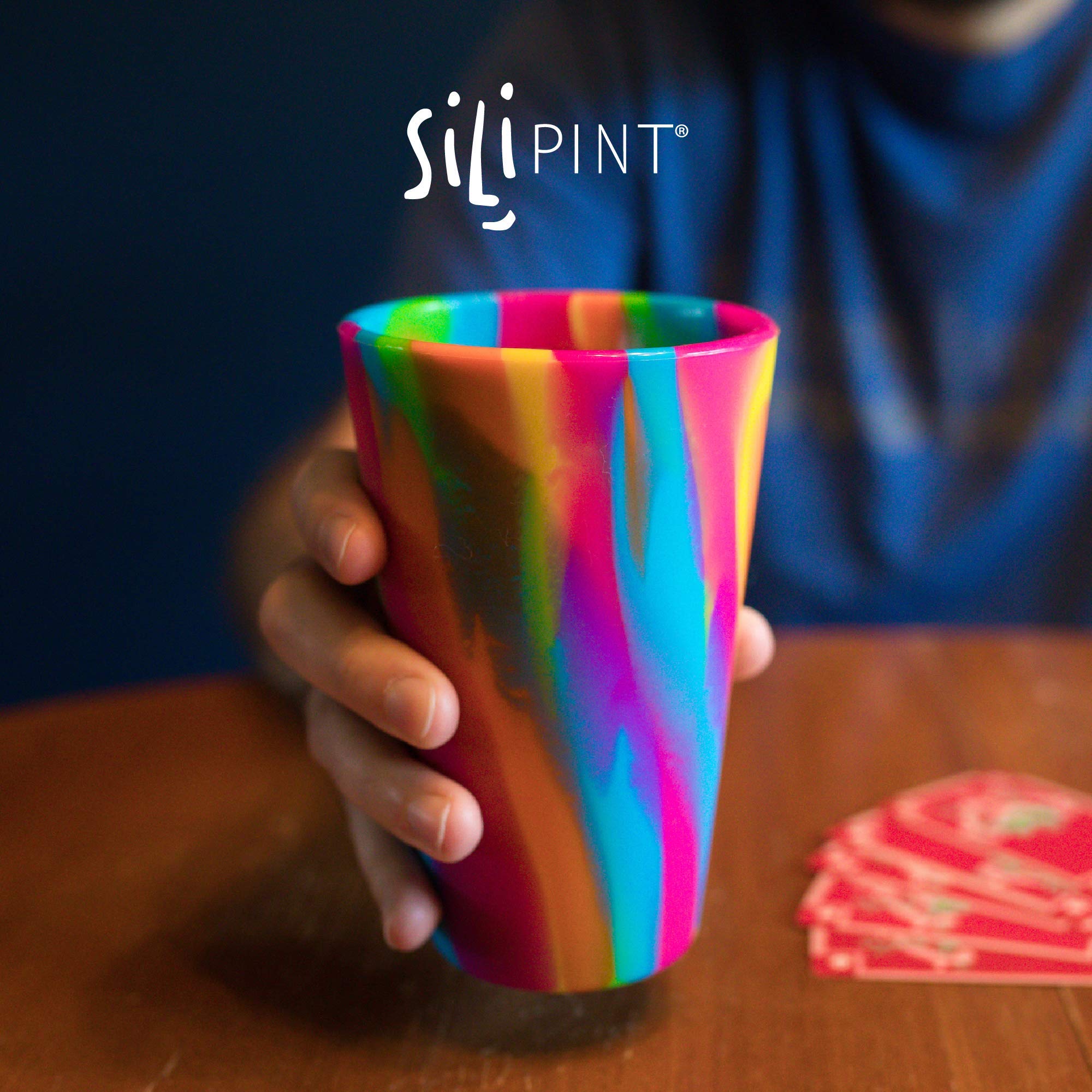 Silipint 2-Pack, Hippie Hops - Silicone Cup Drinkware, Bpa-Free, Unbreakable, Microwave Safe, Shatter-Proof - For Any Drink Use,