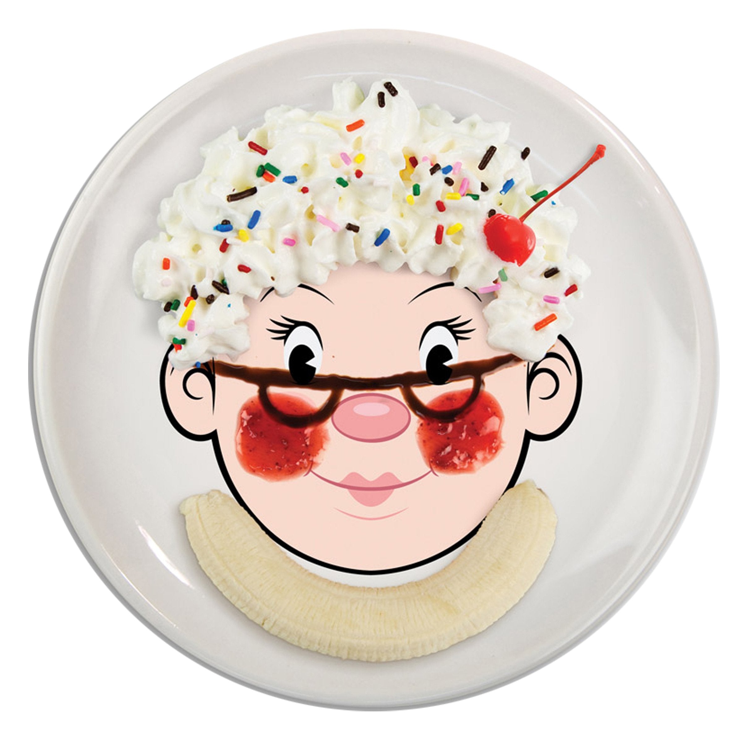 Genuine Fred MS. FOOD FACE Kids Ceramic Dinner Plate