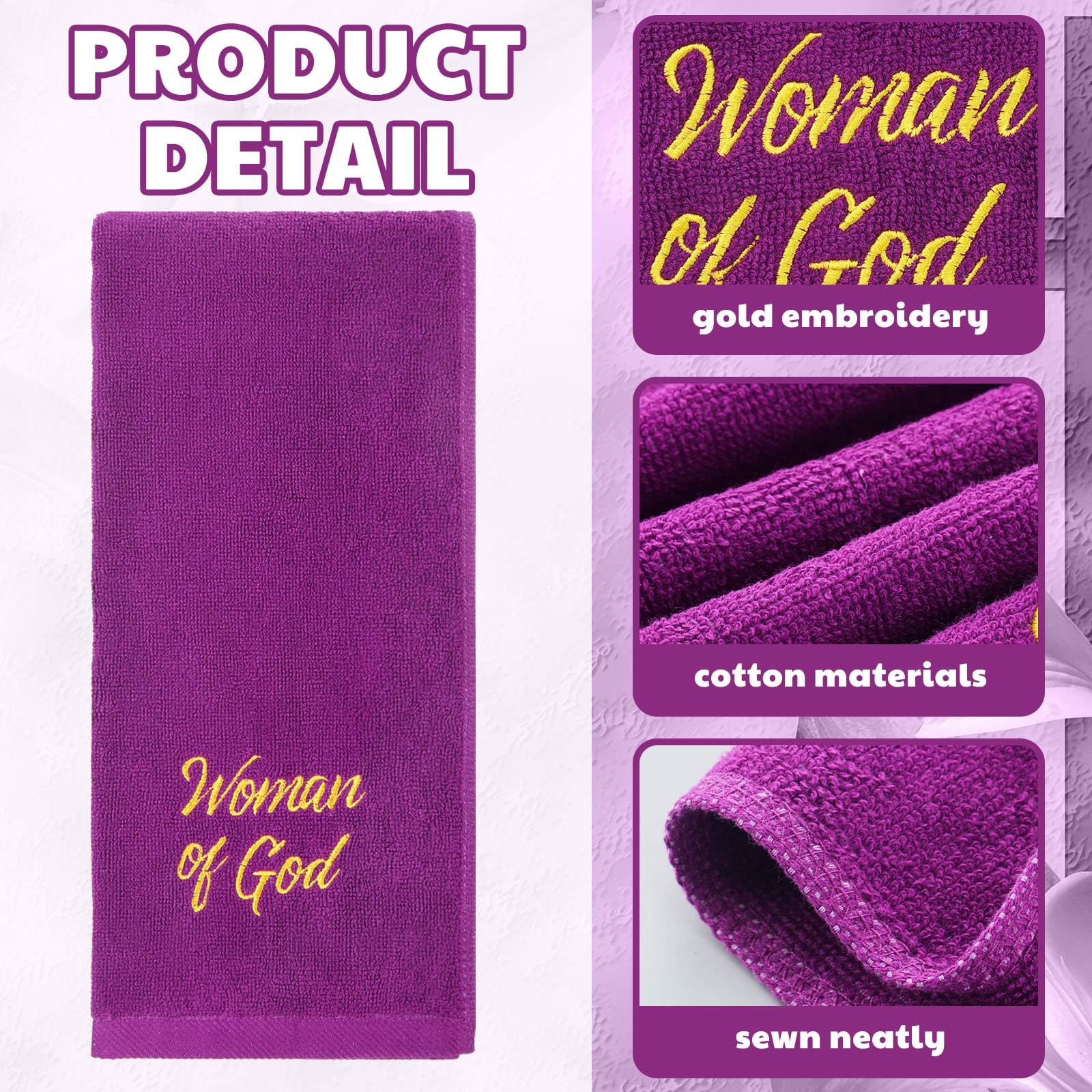 Buryeah 2 Pcs Pastor Towel Woman Of God Pastor Hand Towel Embroidered Hand Towels For Pastor Clergy Gift