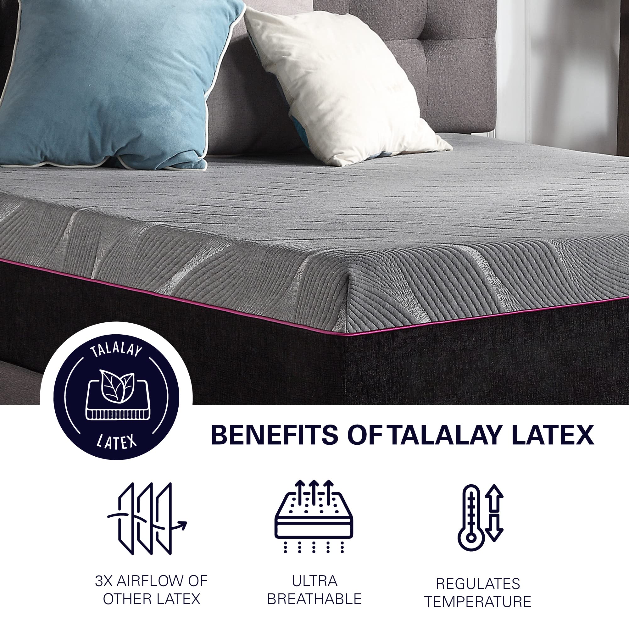 Realcozy 11 Full Made In America Talalay Latex Foam Mattress(D0102H5T4DP)