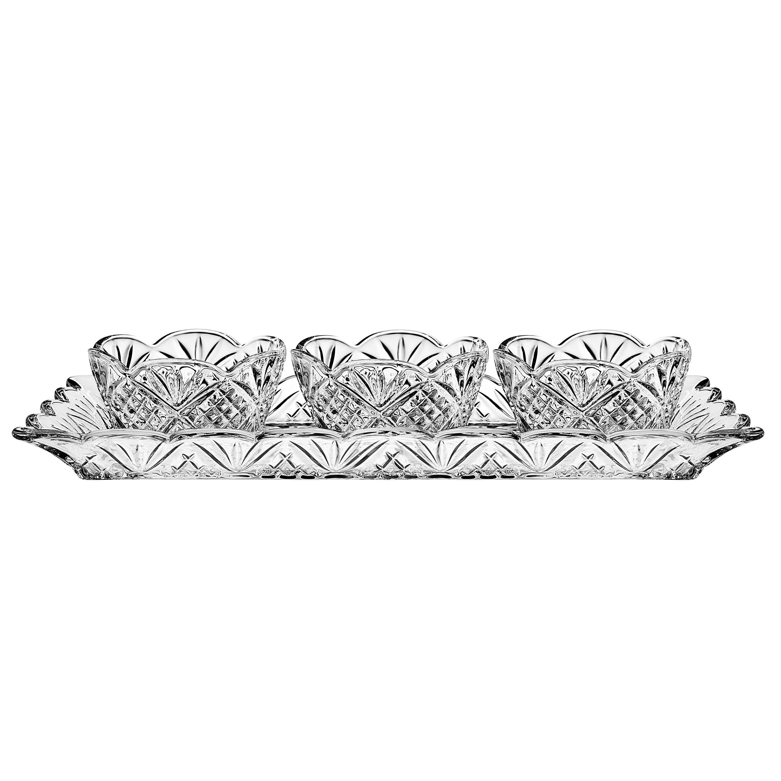 Godinger Dublin 4-Piece Relish Server Serving Tray Set