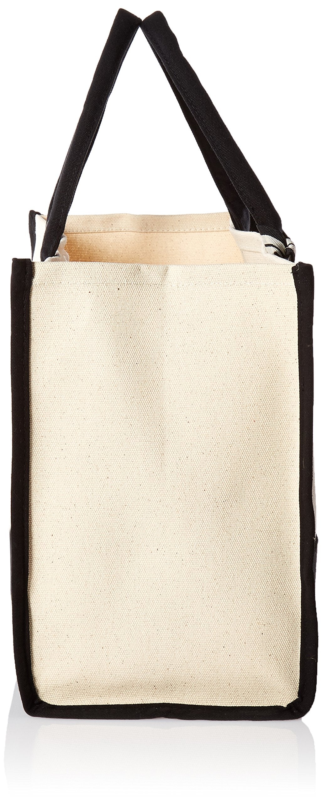 Mud Pie Classic Black And White Canvas Tote Bag, Bride, 17 X 19 X 2