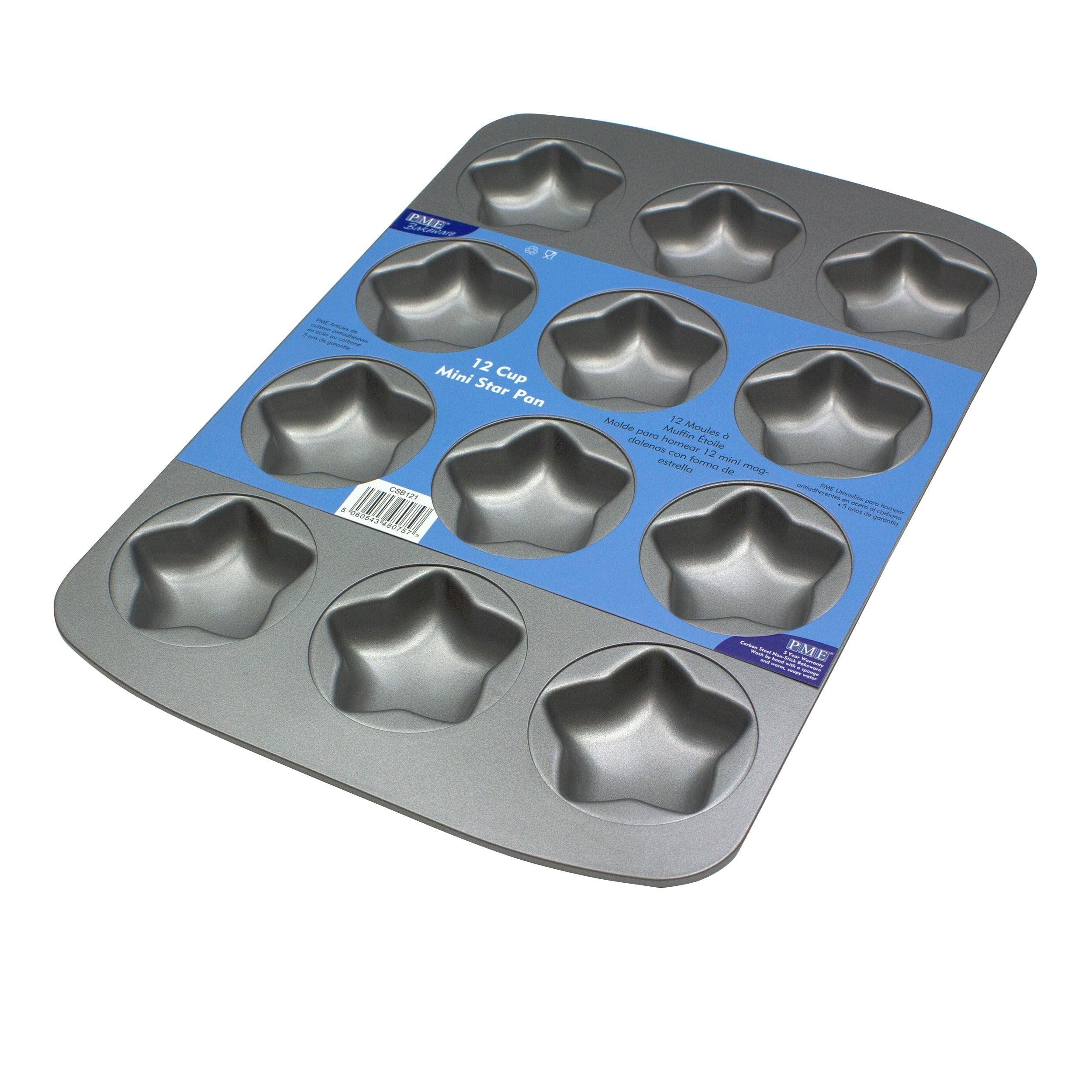 PME Non Stick 12 Cup Mini Star Pan, Carbon Steel