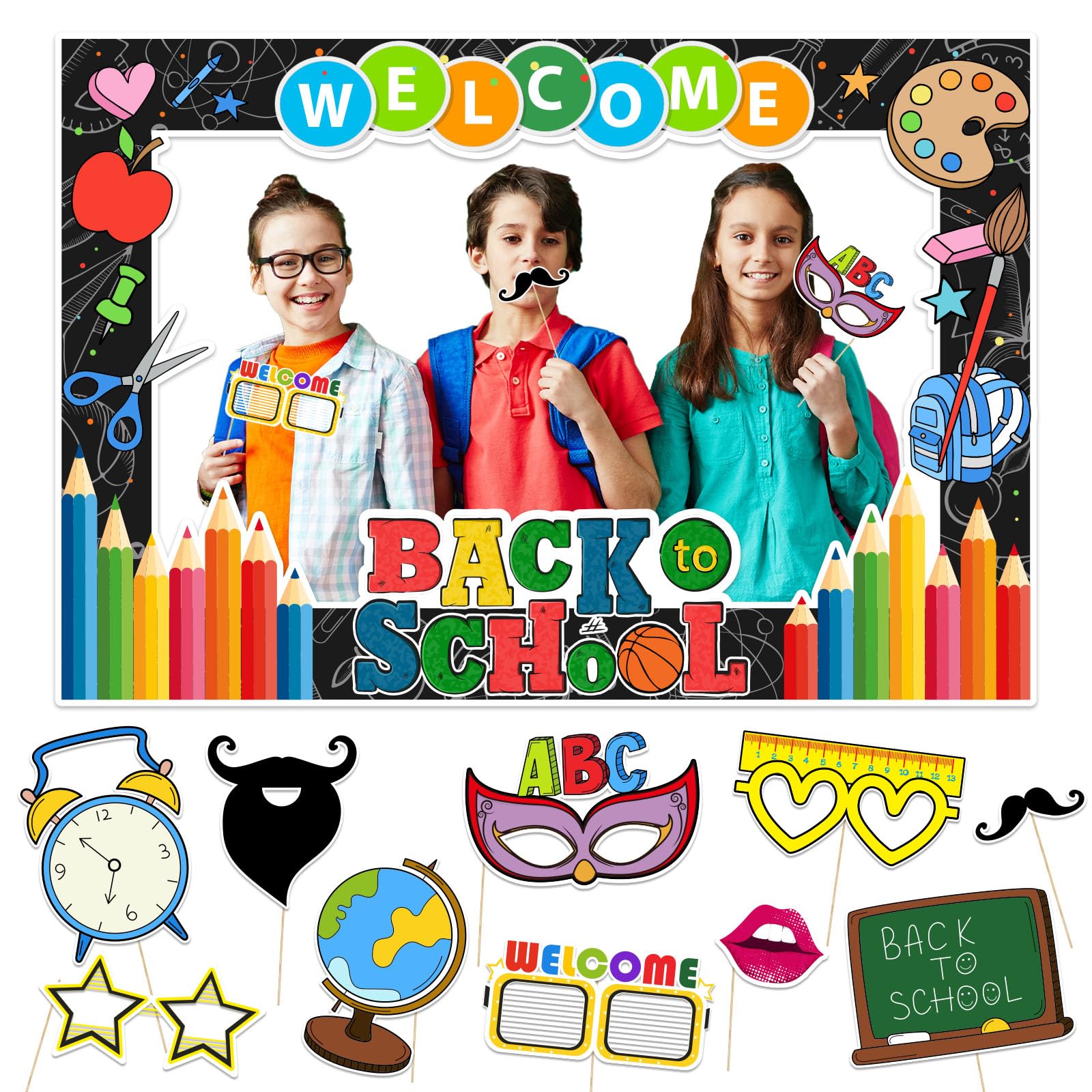 Back To School Decorations Back To School Photo Props Welcome Back To School Photo Frame& Photo Props First Day Of School Decora