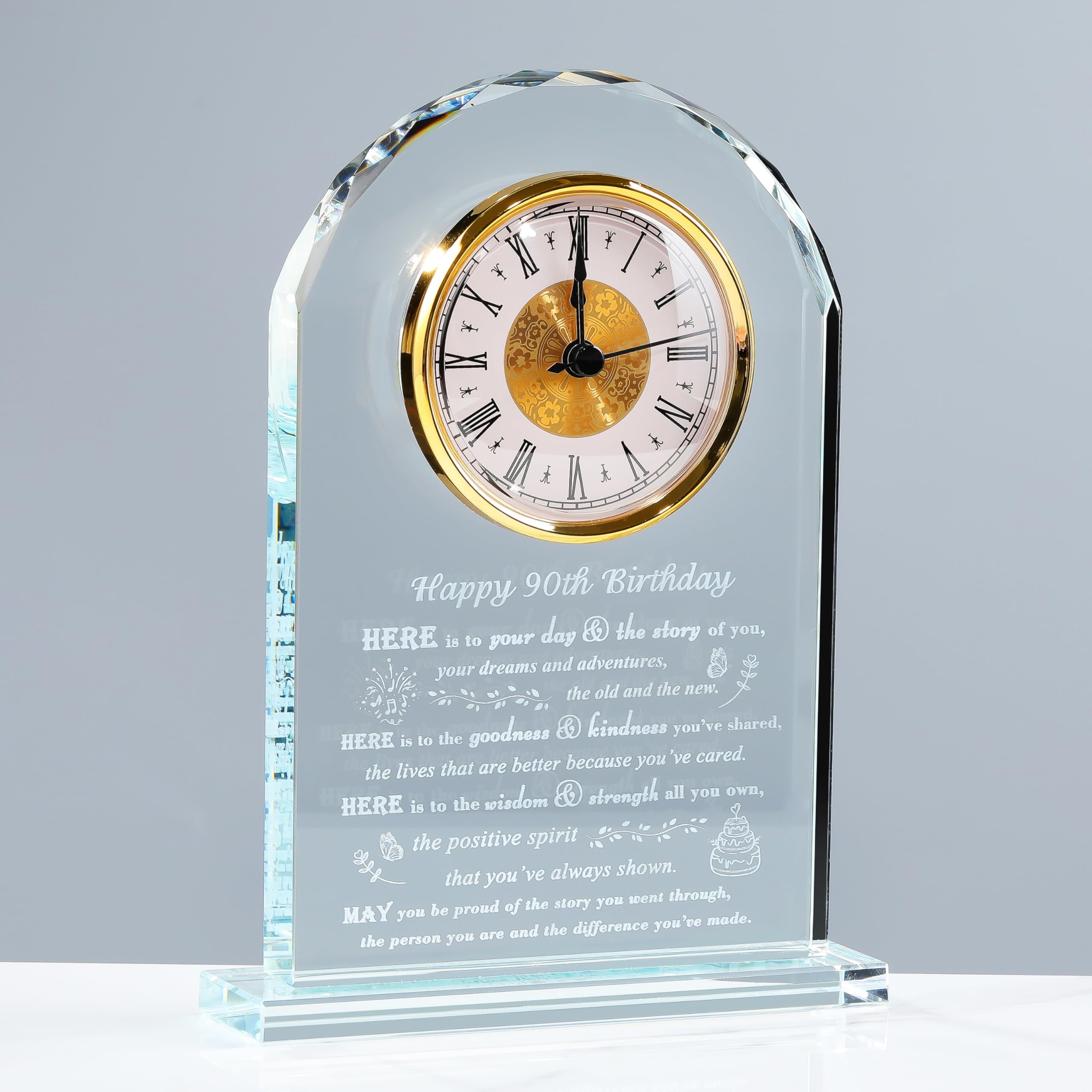 90th Birthday Gifts for Women Men - Crystal Clock Gifts Personalized 1935 90 Year Old Birthday Present for Her Him - Happy 90th 