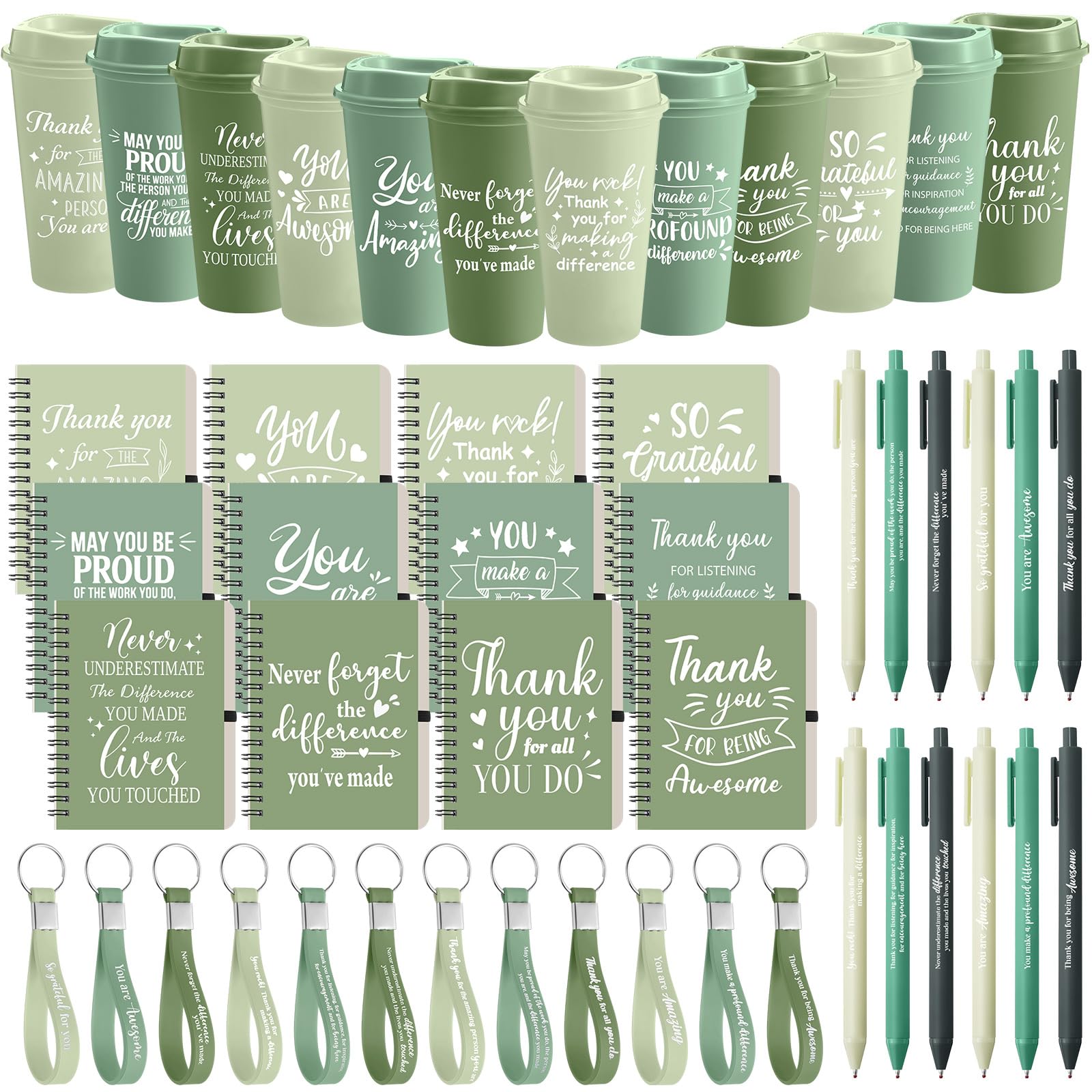 Skylety 12 Set/ 48 Pcs Employee Appreciation Gifts Bulk Administrative Professionals Day Gift Thank You Set 16 oz Tumblers Mini 