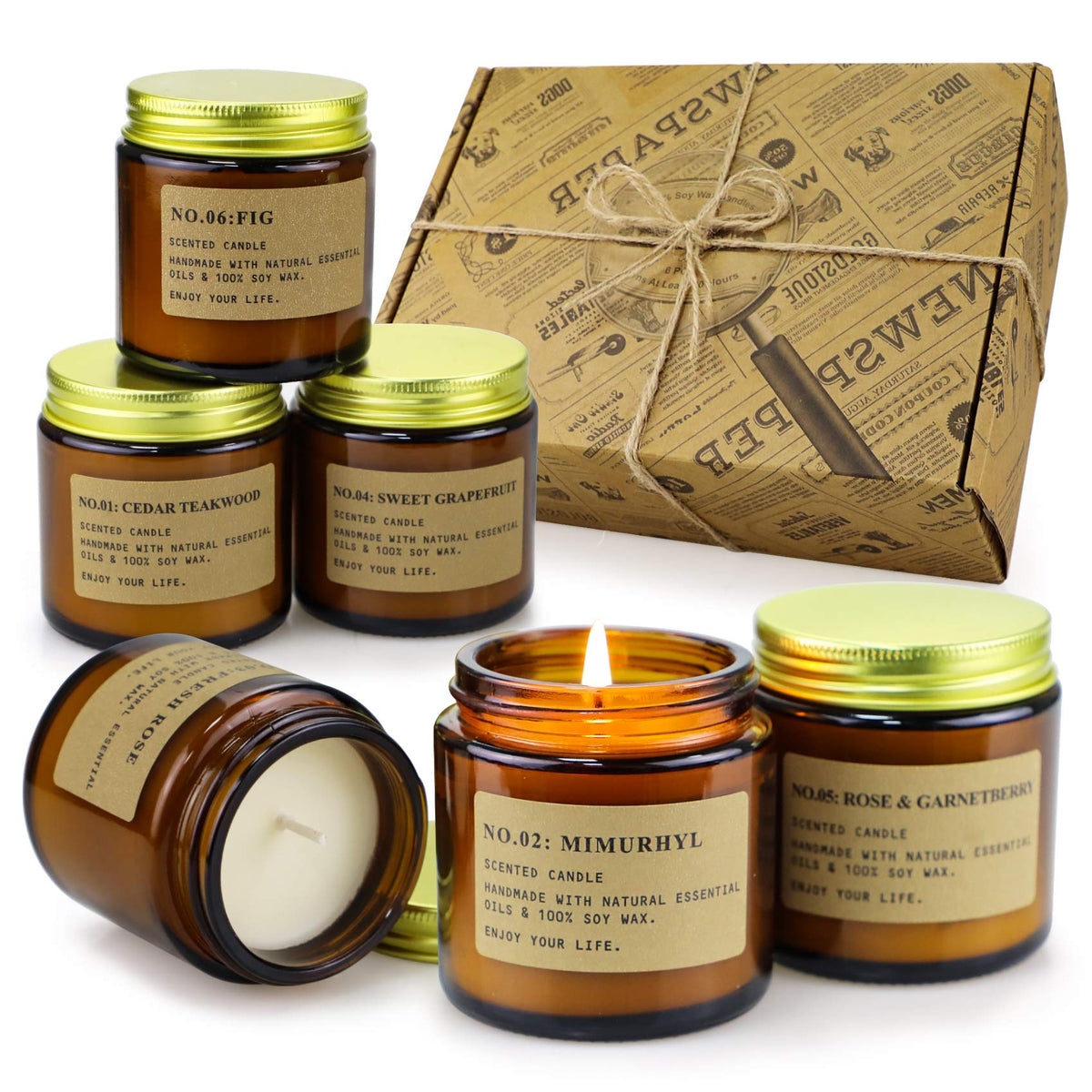Candles for Home Scented,6Pack 3.5OZ Aromatherapy Candles for Home Decoration,Soy Wax Candle Sets,Jar Candles Gift for Women wit