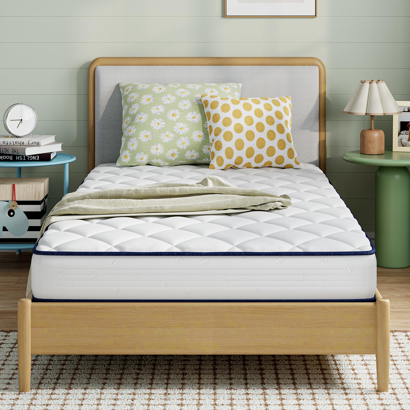 Novilla 8 inch Twin Size Mattresses for Kids, Foam and Spring Hybrid Twin Bed Mattress with Adaptive Foam for Pressure Relieving