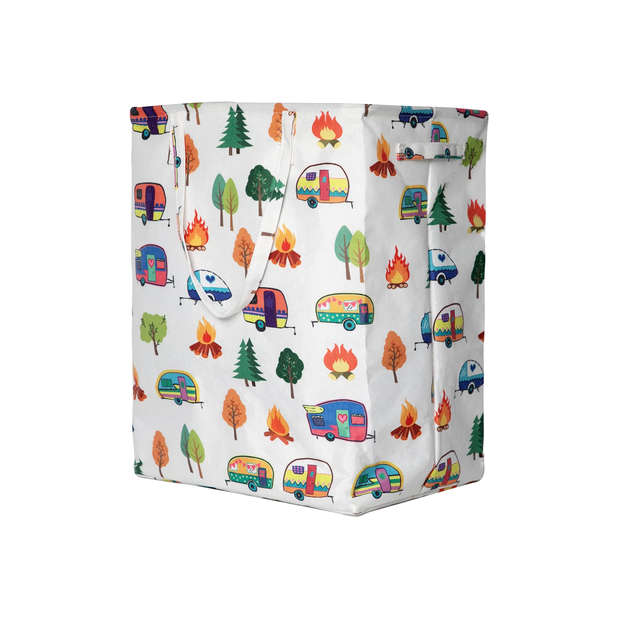 Kay&J Collapsible 60L Laundry Basket, Slim And Tall Laundry Hamper, Long Handles For Portability, Great For Home And Camper Use,