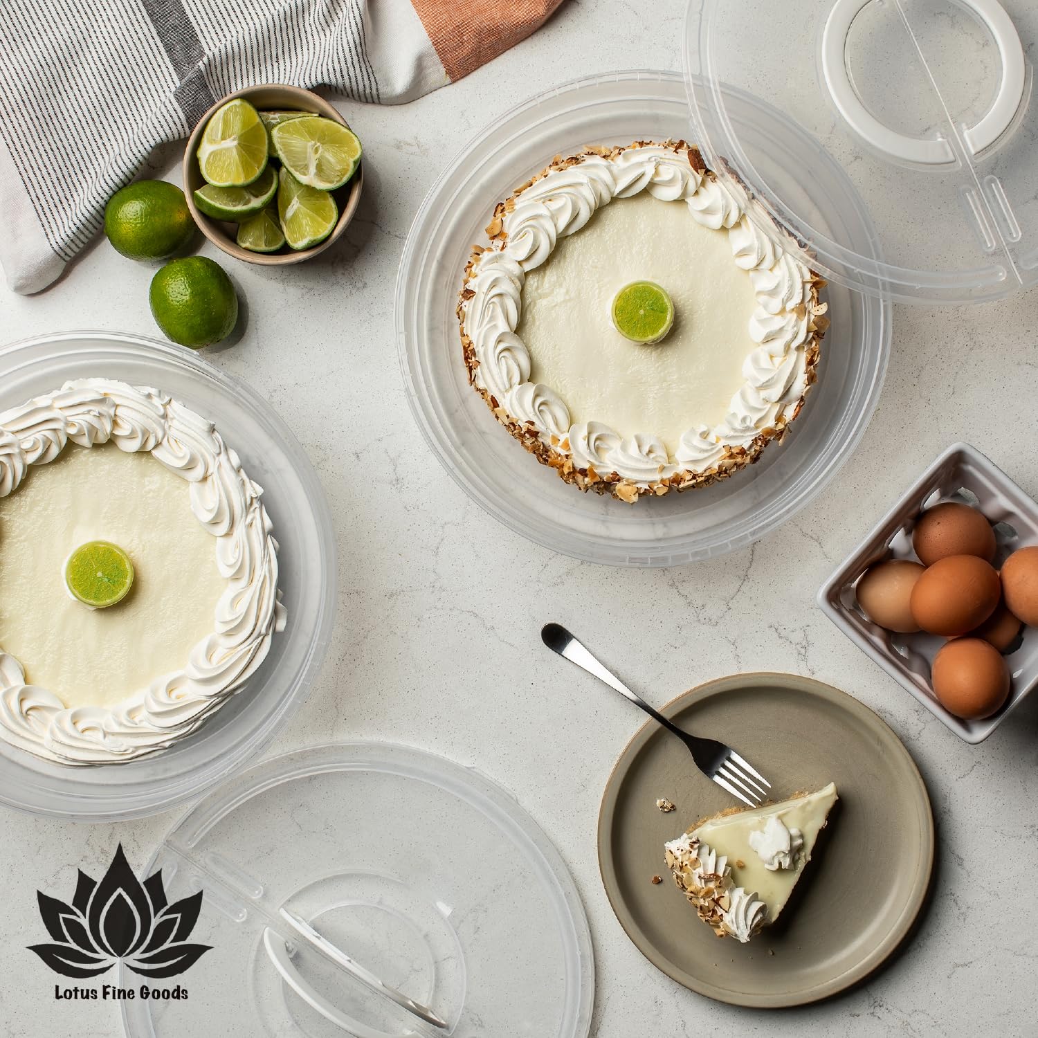 2 Pack Pie Carrier With Lid & Insulated Food Carrying Case Bag - 12'' Food Storage Containers For Pies, Cheesecake, Flan, Pizza,
