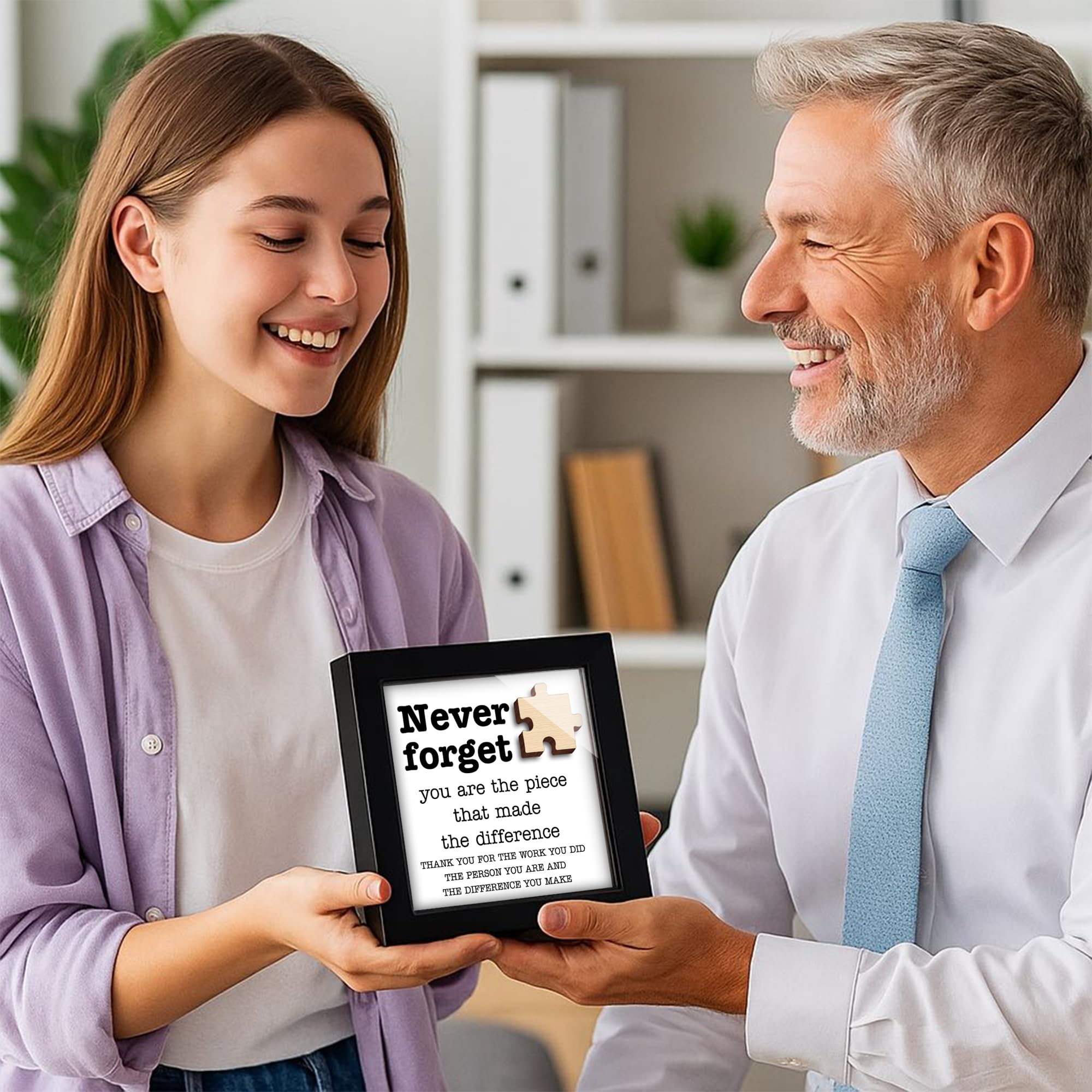 Thank You Appreciation Gift for Teacher Boss Leader Coworker, Never Forget the Difference You Make, Plaque Ornament Card Gifts M