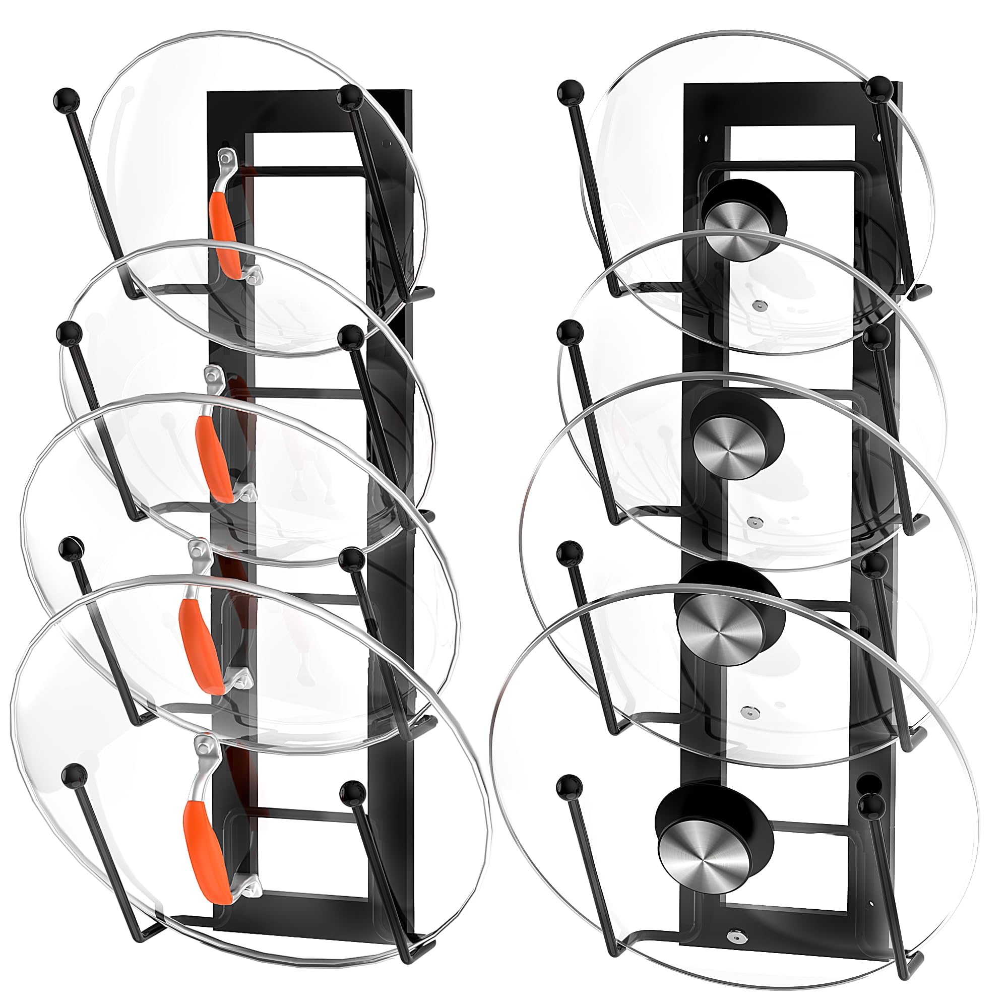 8 Layers Of Adjustable Pot Lid Organizer Rack For Cabinet Door/Wall