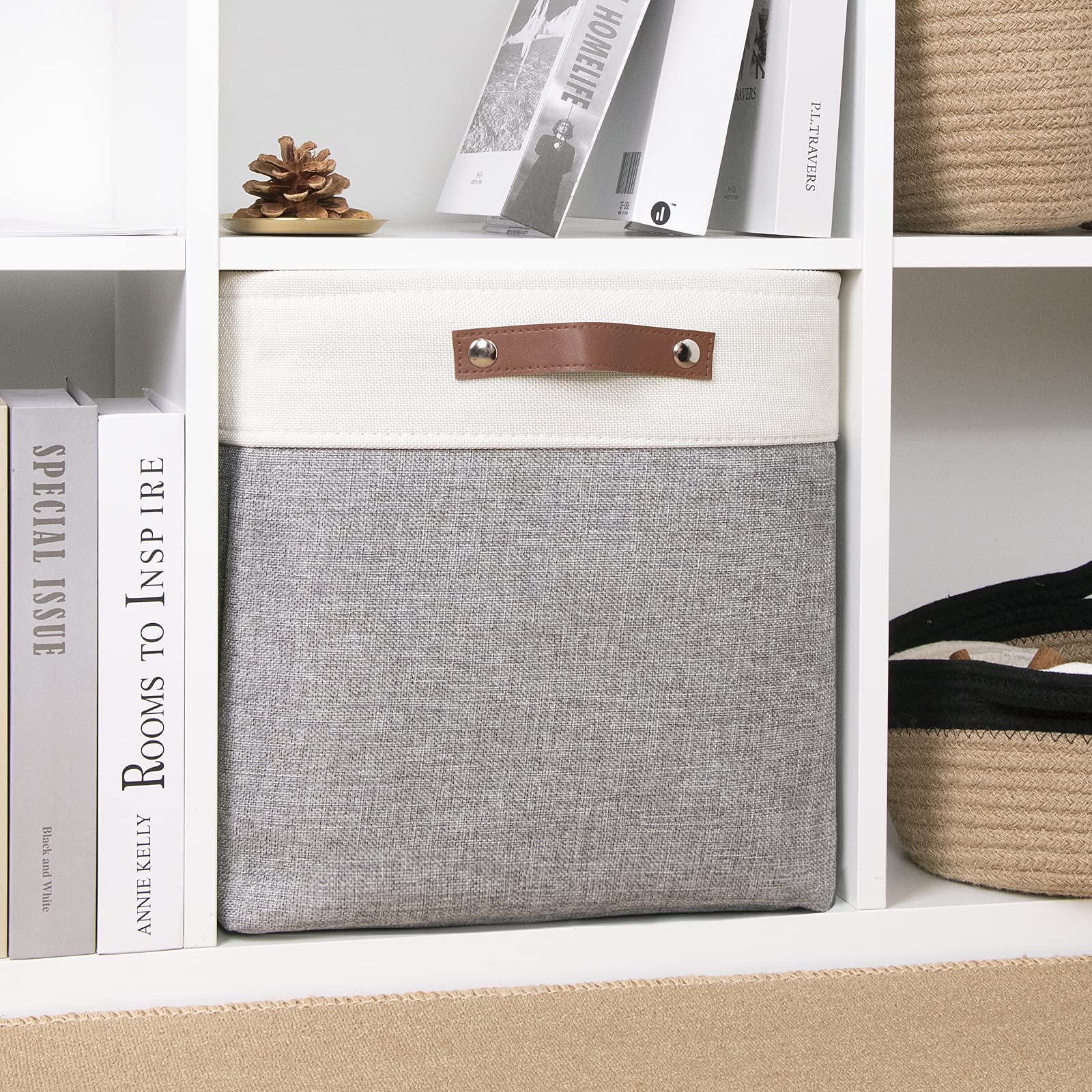 Dullemelo Cube Basket For Storage, Collapsible Fabric Cube For Organizing, Storage Cube For Closet, Laundry, Nursery, Shelves, D