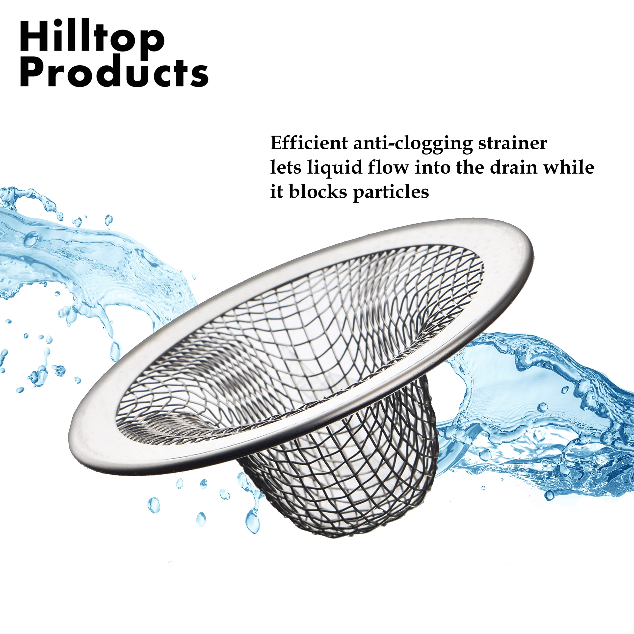 6 Pack - 2.125'' Top / 1'' Basket- Mesh Sink Drain Strainer Hair Catcher For Bathroom Sink, Utility, Slop, Laundry, Rv And Lavat