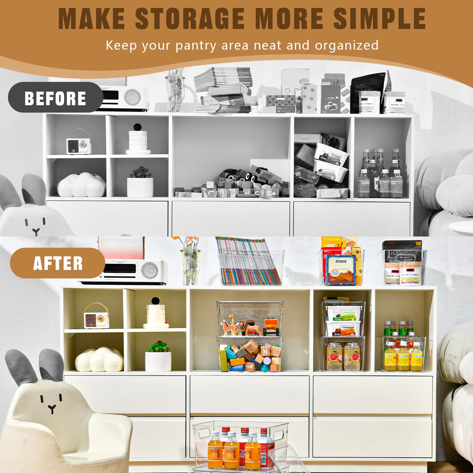 6 Pack Clear Storage Bins With Lids, 7 Quart Stackable Storage Boxes For Storage And Organization, Plastic Storage Containers Wi