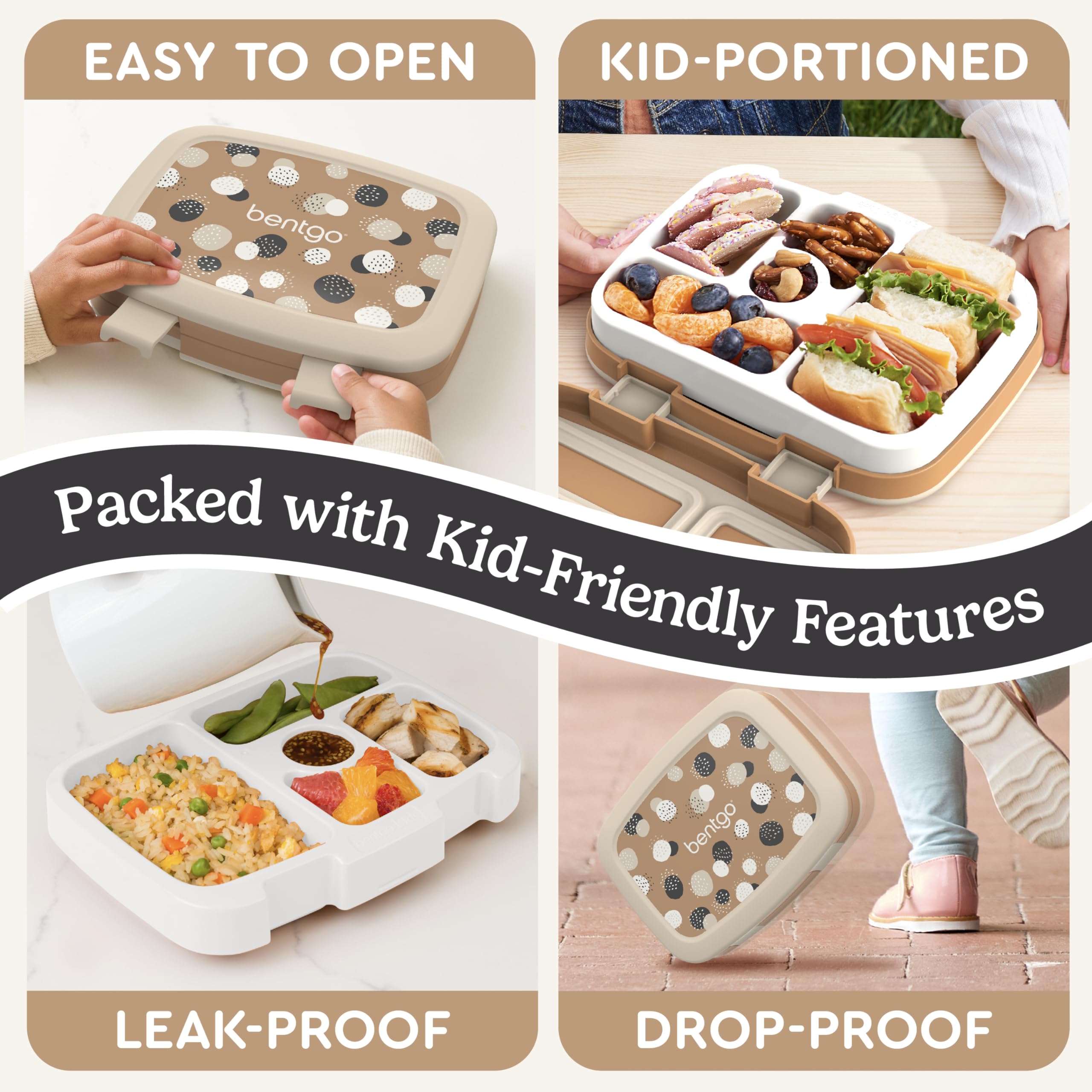 Bentgo Kids 5-Compartment Leak-Proof Bento-Style Lunch Box (Whimsy & Wonder Collection) - Ideal For Ages 3-7, Drop-Proof & Durab