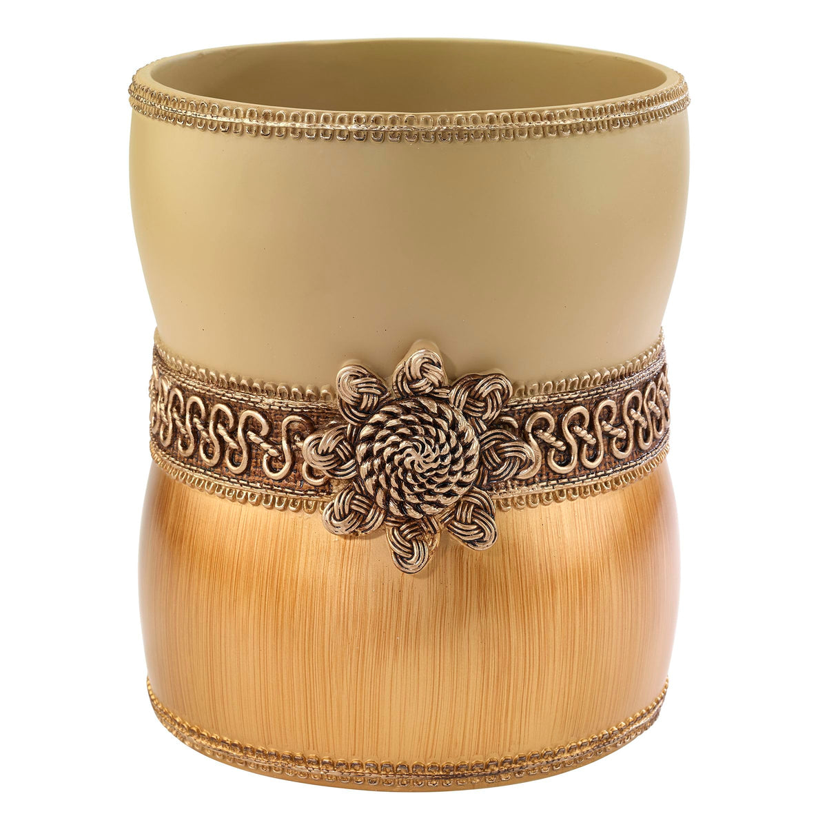 Avanti Linens - Waste Basket, Decorative Trash Can, Elegant Style Home Decor (Braided Medallion Collection)