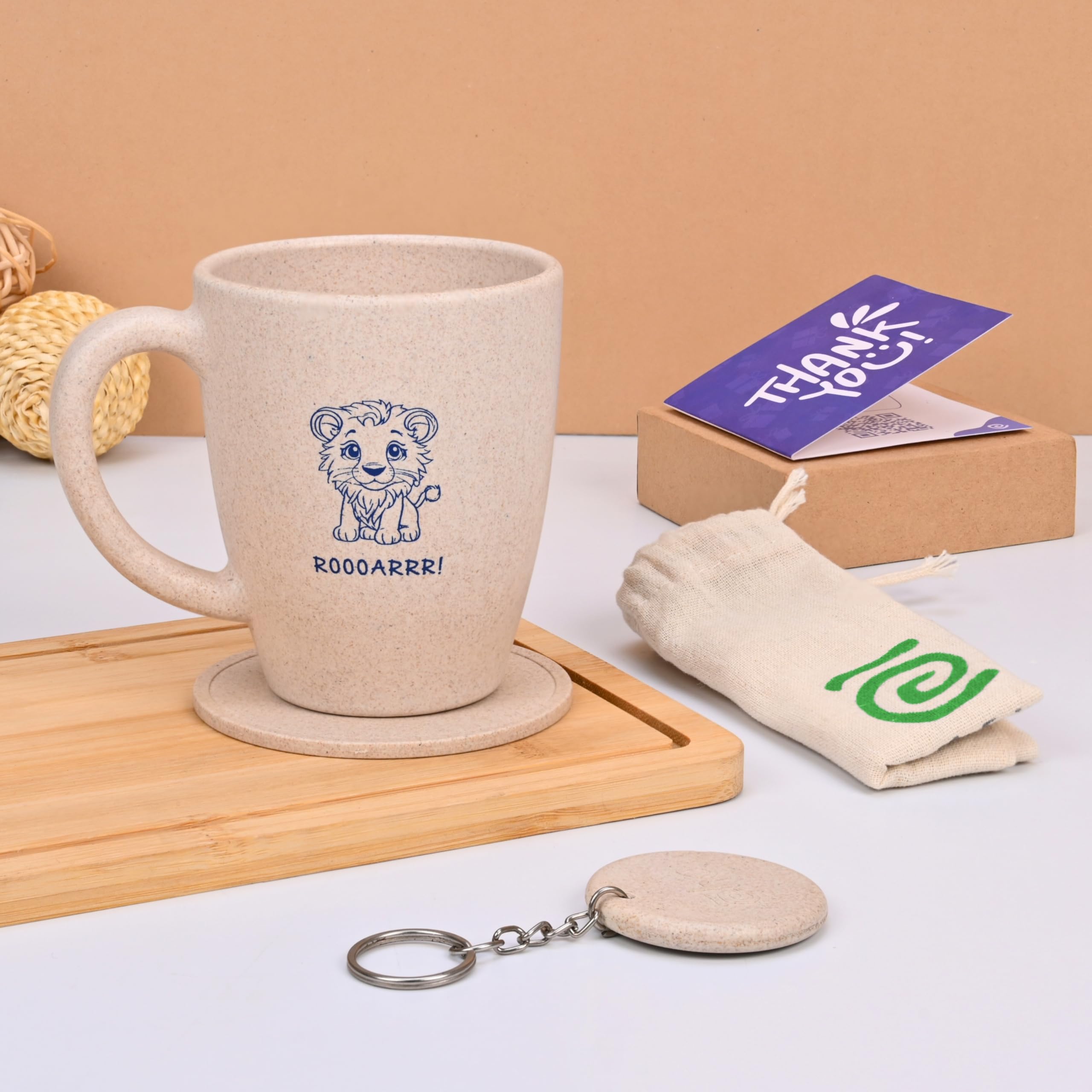 Eha Earth Friendly Roar Coffee Mug For Kids | Birthday Gift | Gift For Brother | Gifts For Sister | Set Of 1 | 300 Ml | Coffee 