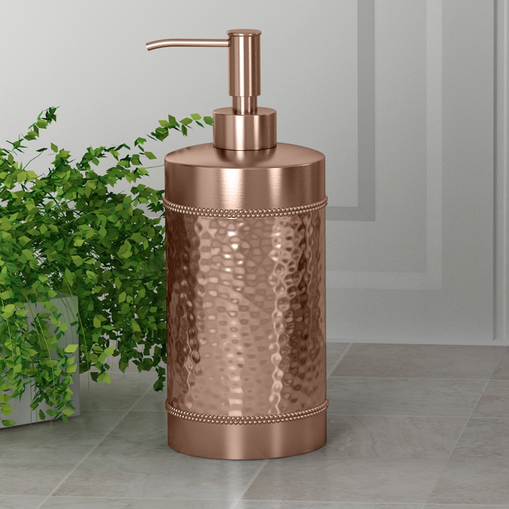 Nu Steel Copper Hudson Elegant Decoration Collection Liquid Soap & Lotion Dispenser Pump For Bathroom Or Kitchen Countertops, Ha
