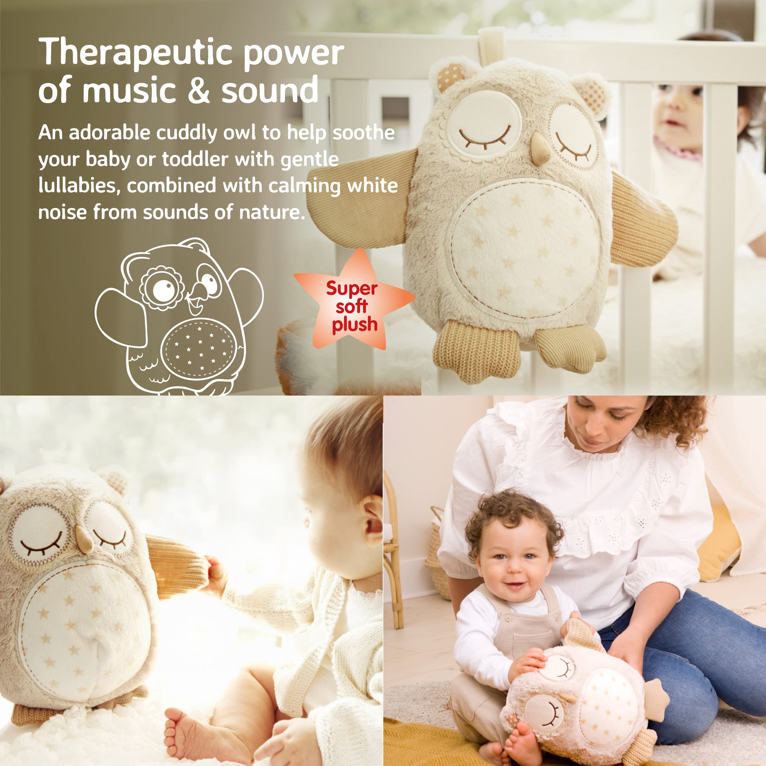 Cloud B Sound Machine With White Noise Soothing Sounds | Cuddly Stuffed Animal | Adjustable Settings And Auto-Shutoff | Nighty N