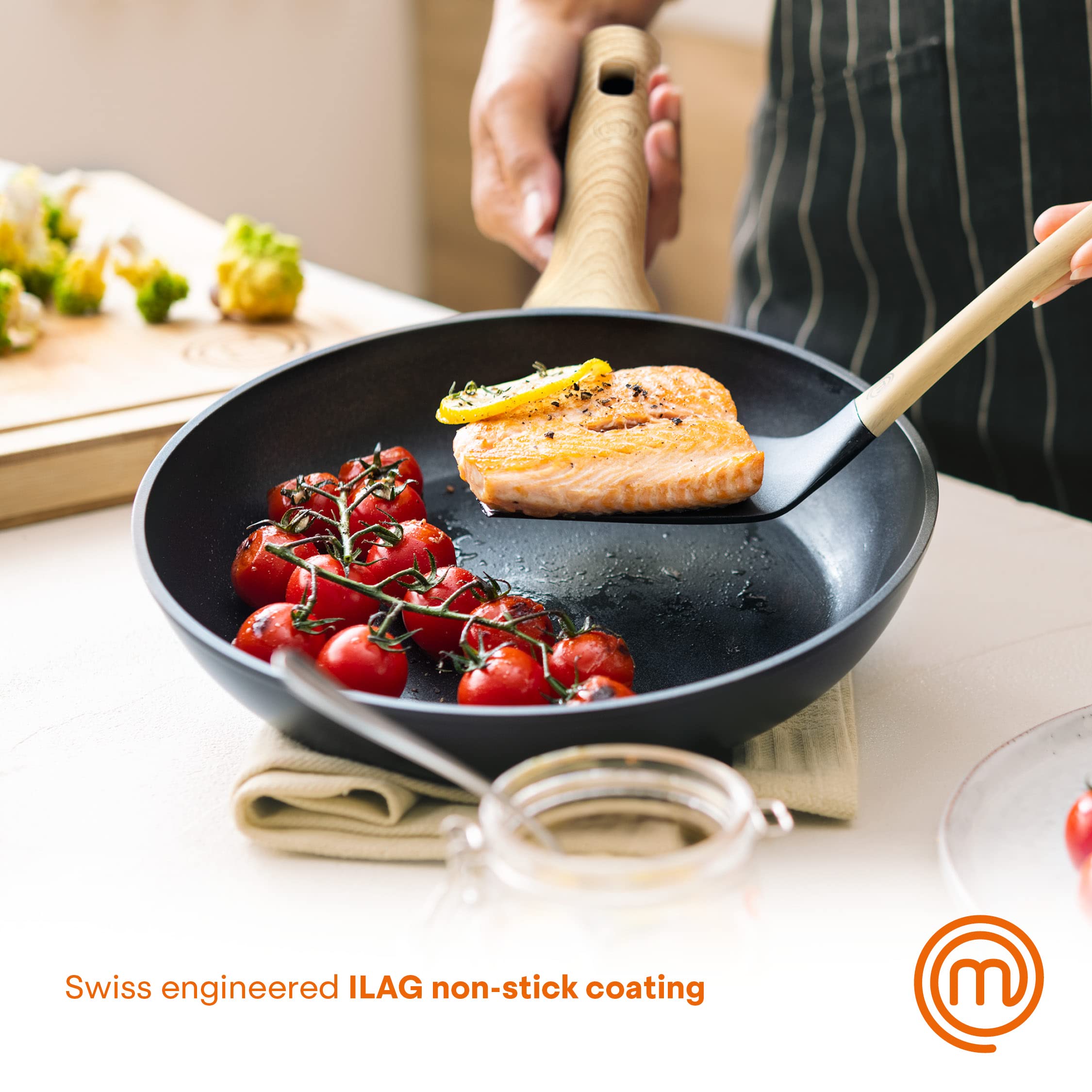 Masterchef Nonstick Frying Pan 8 Inch Skillet, Small Fry Pan For Cooking Eggs, Omelette Etc, Stainless Aluminum Saute Pan, Non S