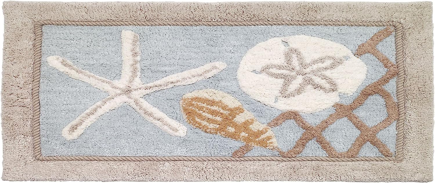 Avanti Linens - Bathroom Rug, Soft & Absorbent Bath Mat, Beach Inspired Bathroom Accessories (Seaglass Collection, 24 x 60)