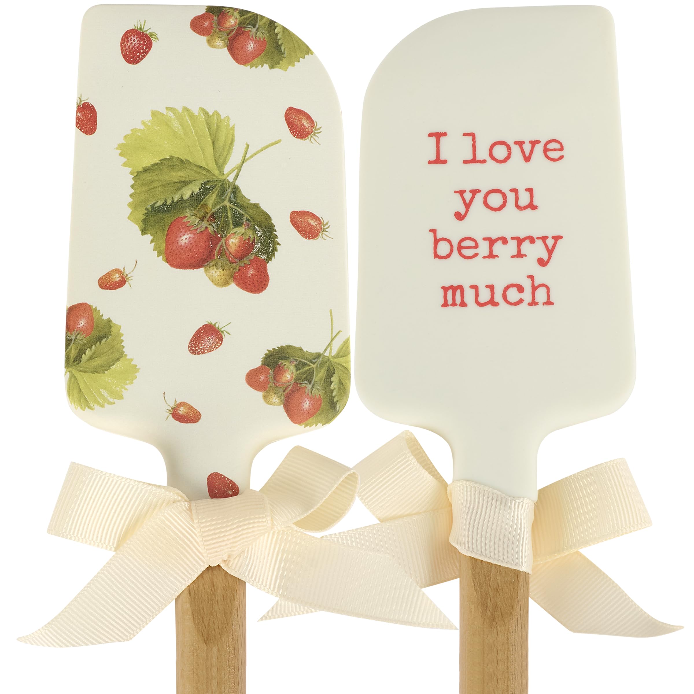 Primitives by Kathy doublesided silicone novelty cooking spatula, Berry Much/Garden Collection/vintage art of wild strawberries