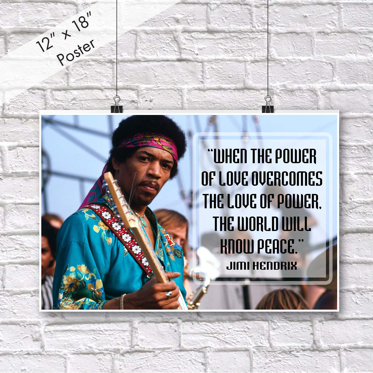 Jimi Hendrix Quote Poster Black History Month Posters Wall Art Music Quotes Cool Woodstock 1969 Teaching Decorations Jimmy Class