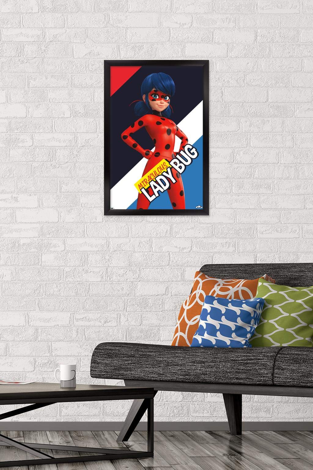 Trends International Miraculous-Ladybug Wall Poster, 14.725 In X 22.375 In, Black Framed Version