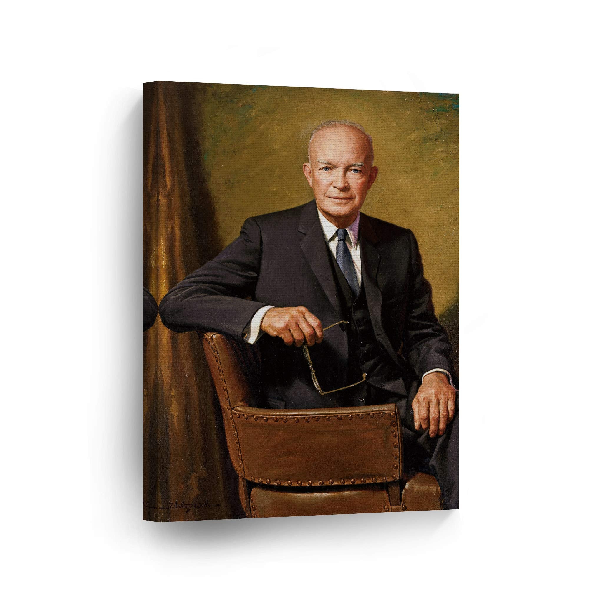 Smile Art Design 34Th President Of The United States Of America Dwight David Eisenhower Portrait Oil Painting Canvas Wall Art Pr