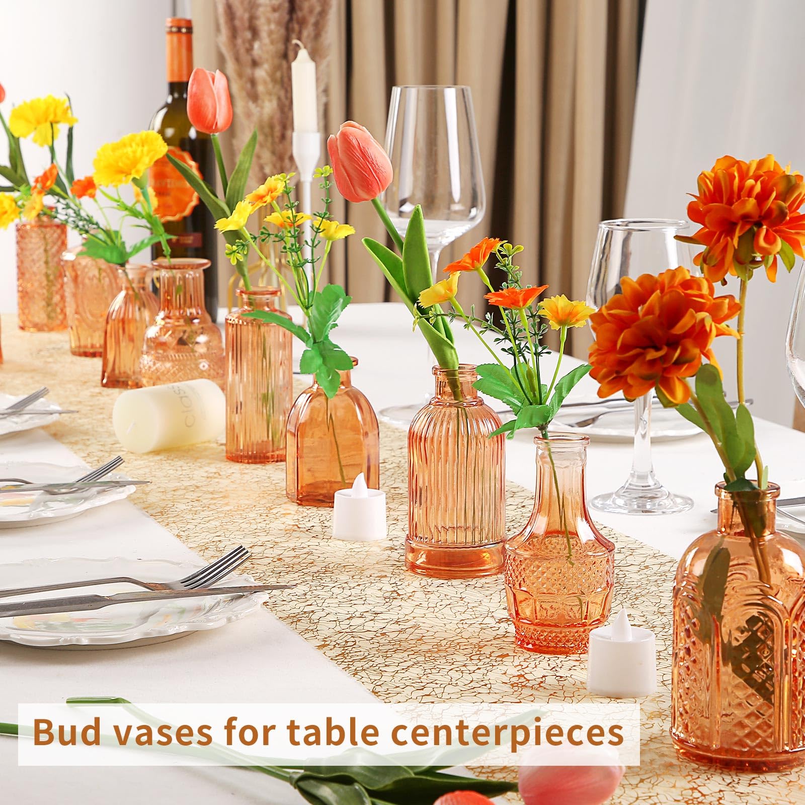 Valentine s Day Glass Bud Vases,Versatile Small Bud vases for Home and Wedding Decor, Exquisite Bridal Shower Table Centerpieces