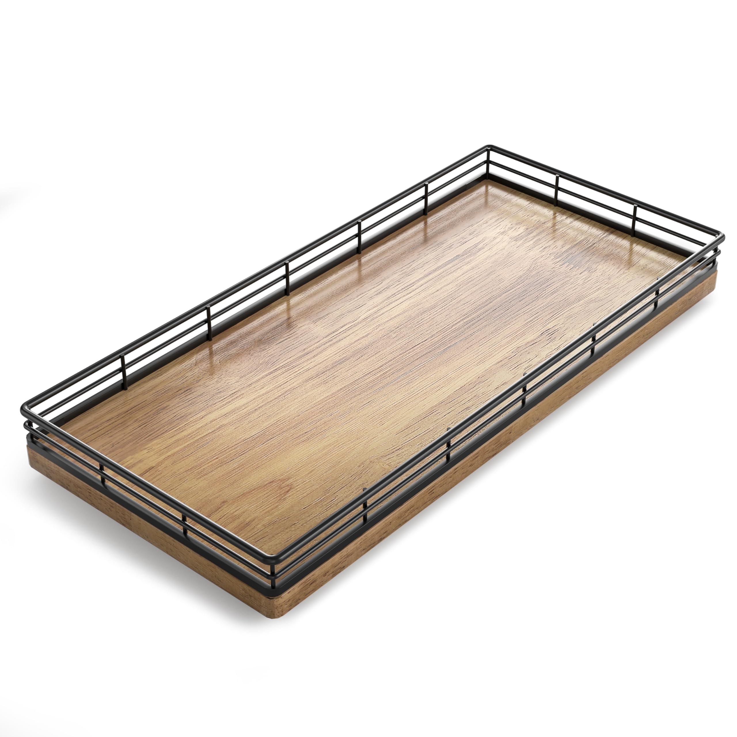 Bathroom Toilet Tank Tray, 13 Wood Toilet Paper Storage Basket Tray Back of Toilet Basket Organizer,Vanity Tray for Perfume Make