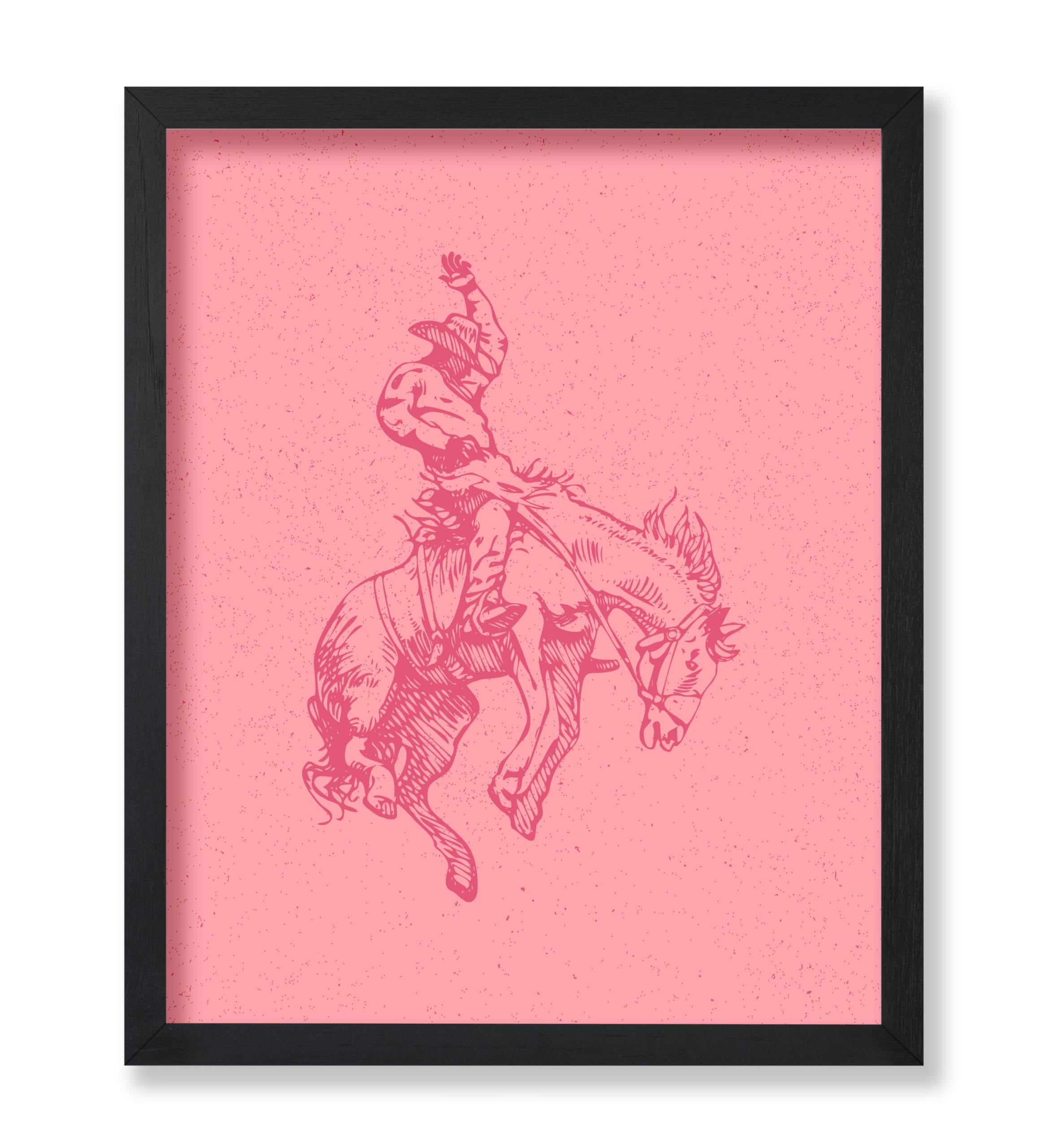 Poster Master Pink Rodeo Poster - Retro Cowboy On Bucking Horse Print - Cowboy Art - Western Art - Wild West Art - Gift For Him