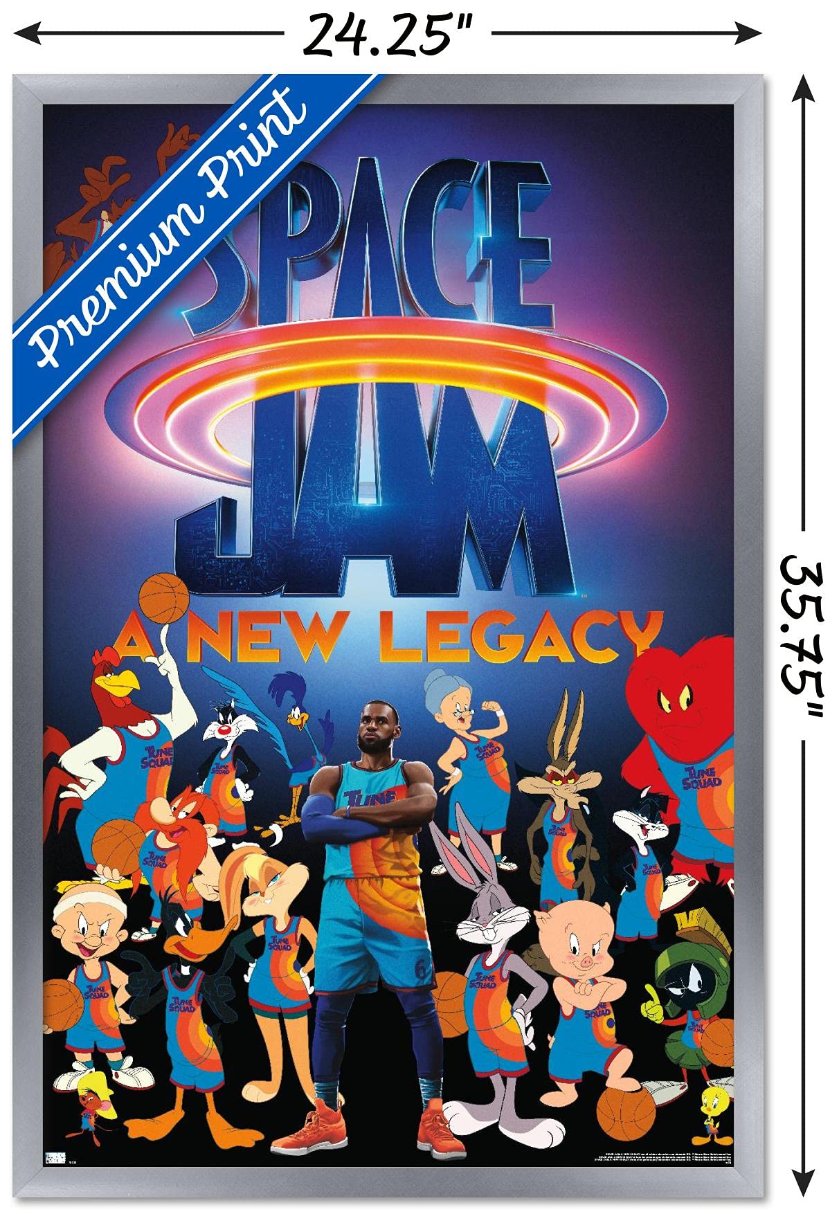 Trends International Space Jam: A New Legacy - Team Wall Poster, 22.375'' X 34'', Silver Framed Version