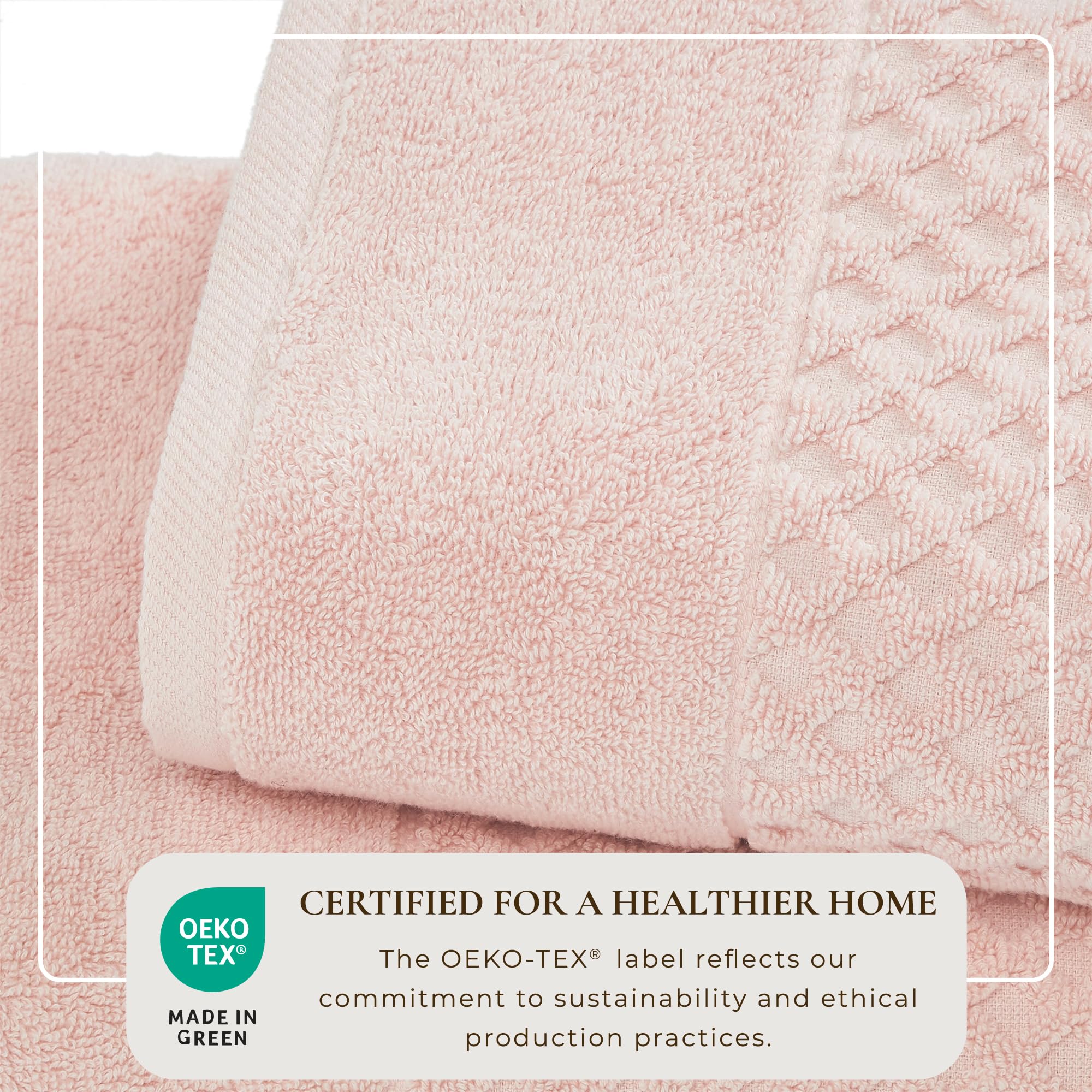Great Bay Home 100% Cotton Pink Bath Towel Set  4 Soft Bath Towels (30 X 52 Inches)  Highly Absorbent, Quick Dry Bath Towels  Gr