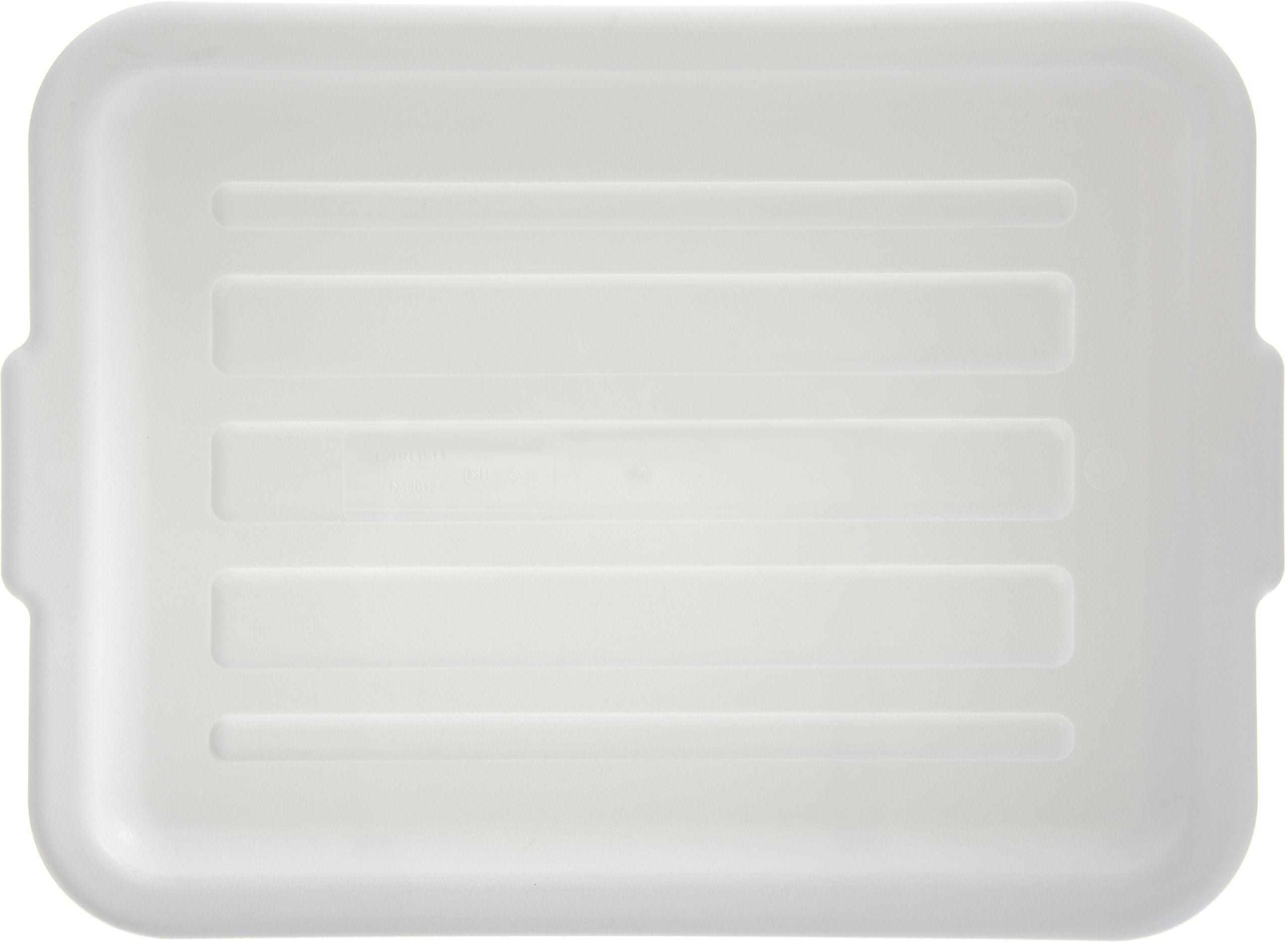 Carlisle FoodService Products Comfort Curve Tote Box Universal Lid Bus Box Lid with Handles for Industrial Kitchens Plastic  15 X 20 Inches  White