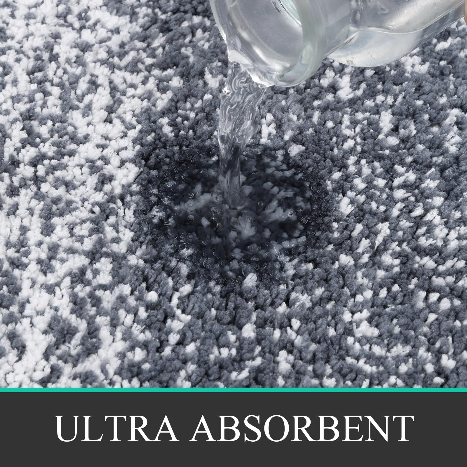 Bsmathom Bathroom Rugs Sets 4 Piece With Toilet Lid Cover, Non-Slip Bath Rugs For Bathroom, Microfiber Shaggy Absorbent Bathroom