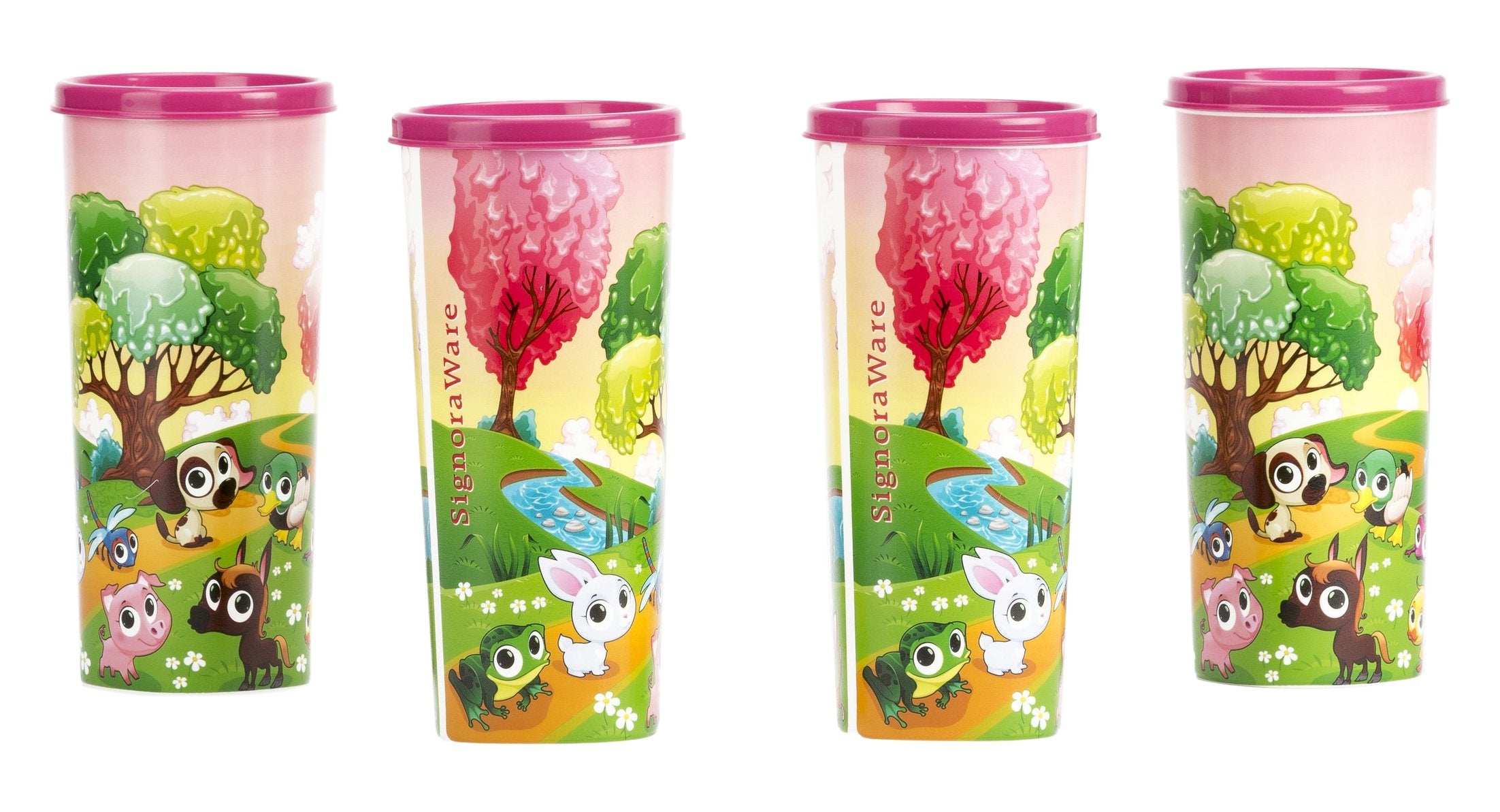 Signoraware Ice Candy Plastic Tumbler, 500Ml, Set Of 4, Pink