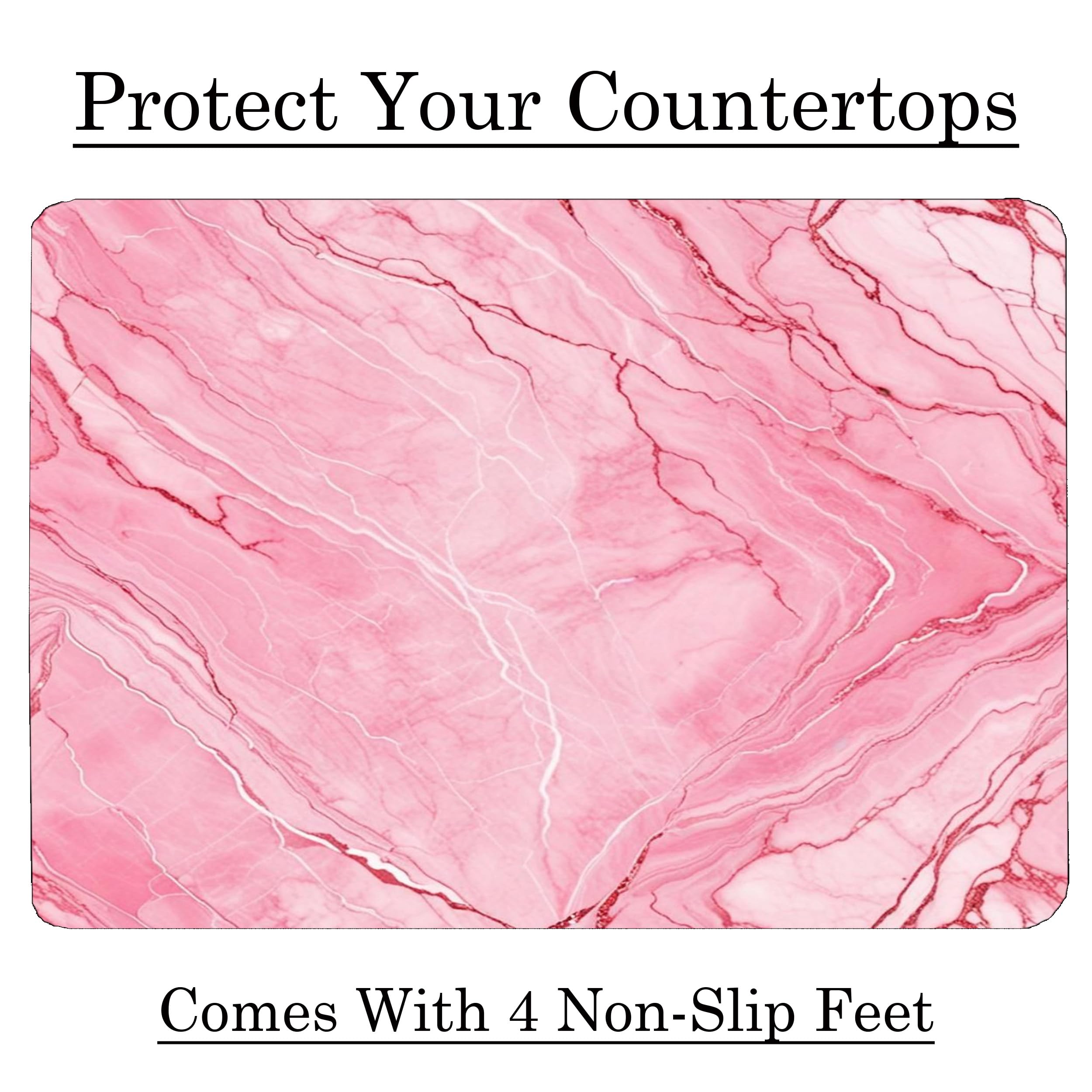 Pink White Marble Kitchen Glass Cutting Board Ocean Decorative Gift Marbled Granite Stone Rock Gift For Her Mom Wife (Pink 2)