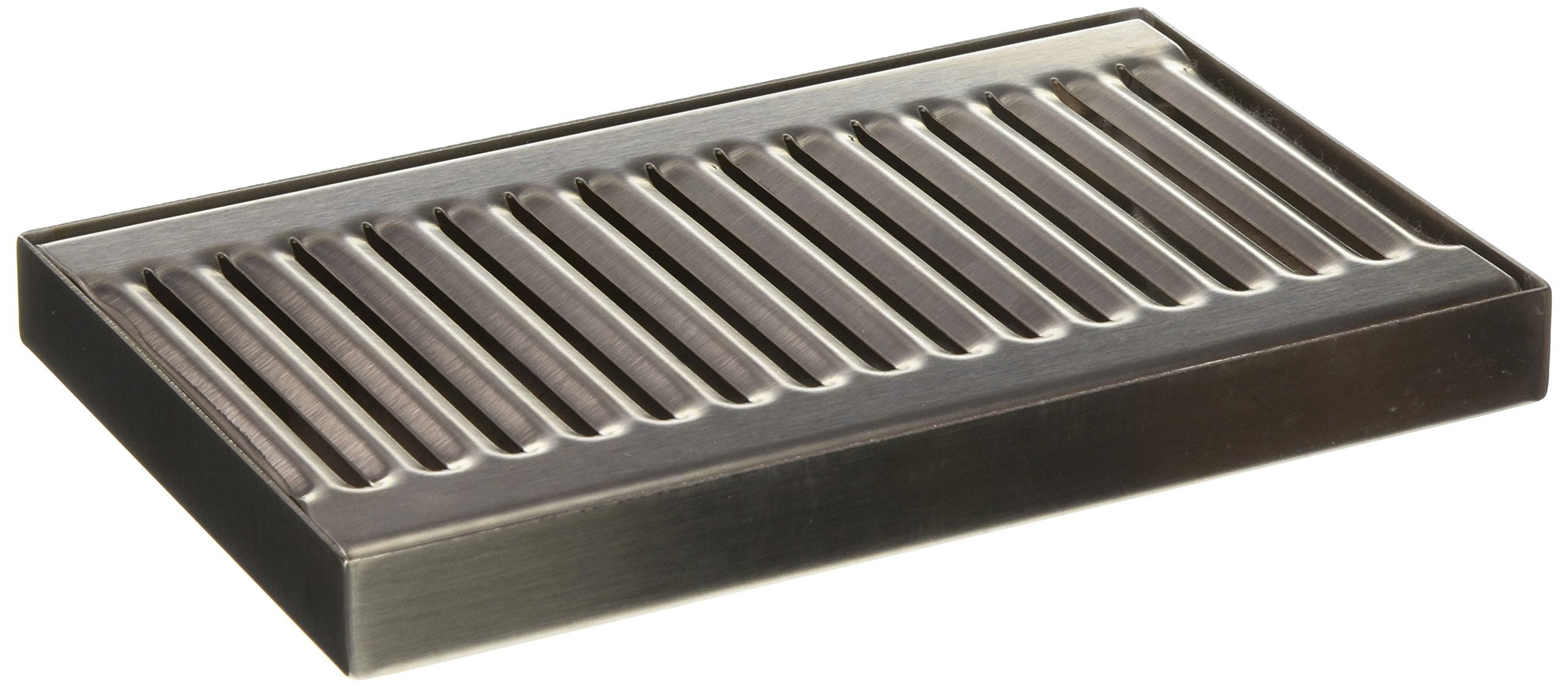 Acu Precision Sheet Metal 0100-08 Surface Mount Drip Tray, No Drain, Stainless Steel, 4 Brushed Finish, 5'' X 8'' X 3/4'', Silve