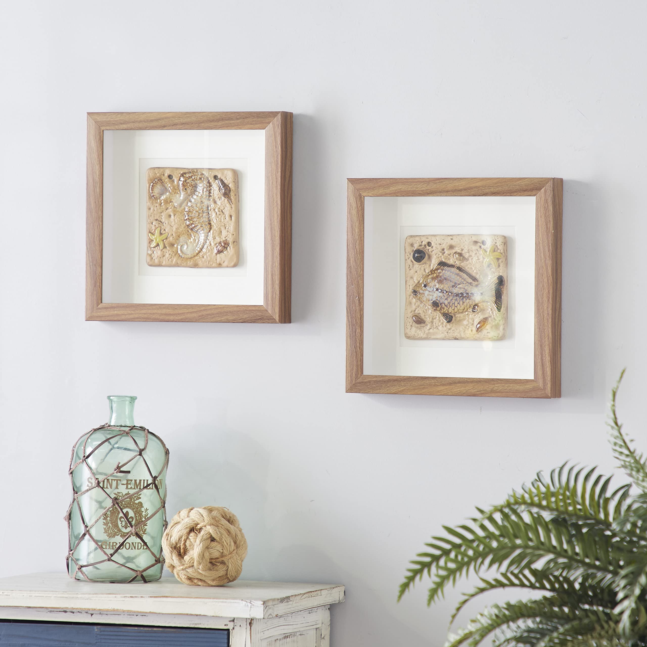 Deco 79 Shadow Box, S/2 12 W, 12 H, Brown