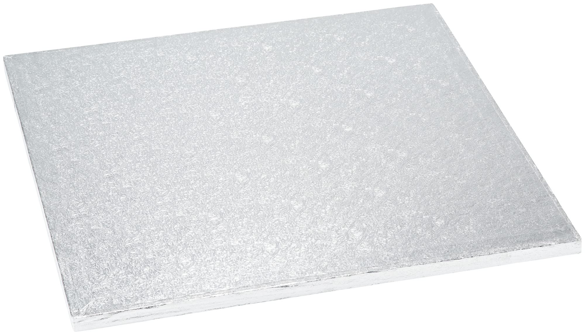 Decopac Square Cake Drum, Foil Covered Cake Drum, Sturdy Half Inch Thick, Pack Of 5, Silver - 14 Inch