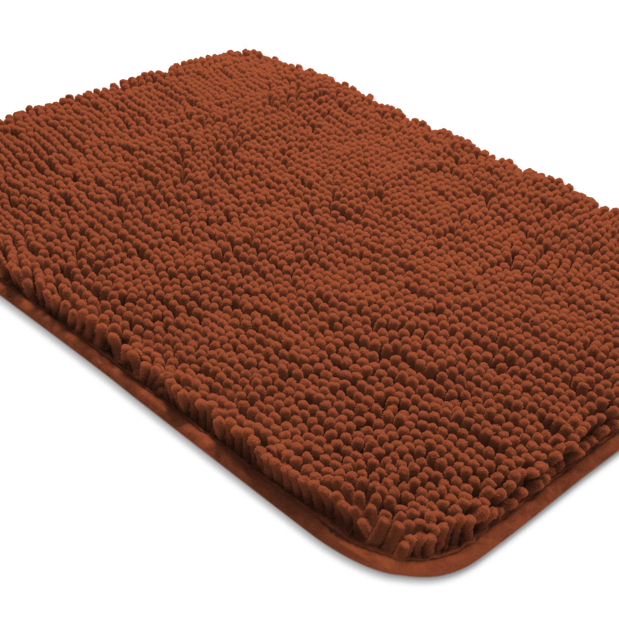 Yeaban Rust Bathroom Rugs - Thick Chenille Bath Mats | Absorbent And Washable Bath Rug Non-Slip, Plush Rugs For Bathroom Floor,